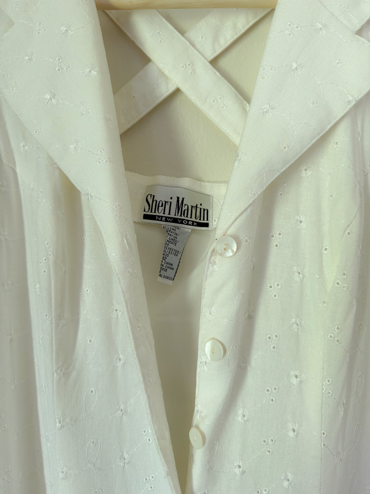 90s eyelet button down dress
