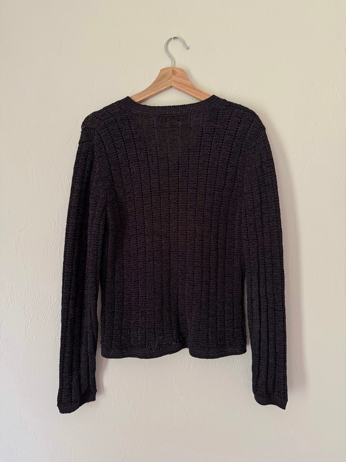 Vintage Black Knit Cardigan