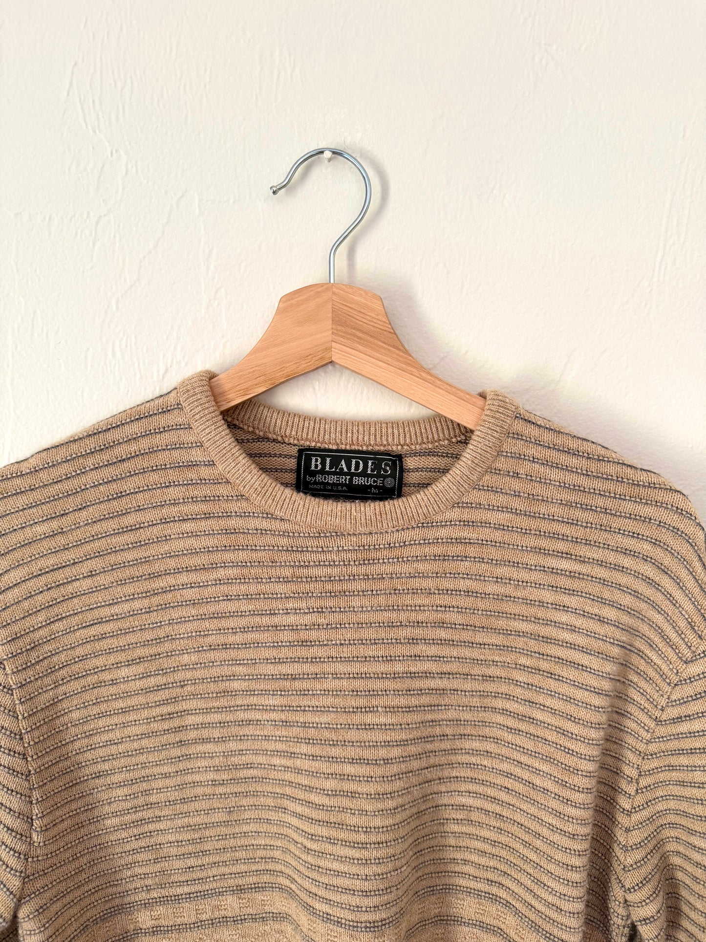 90s Striped Tan Sweater