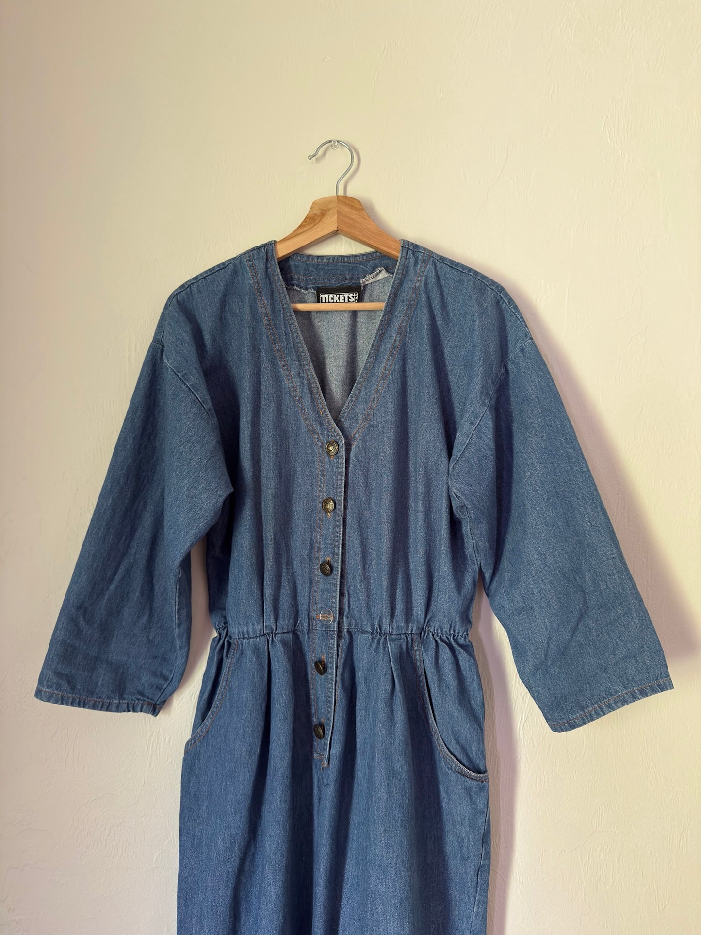 90s vintage denim jumpsuit