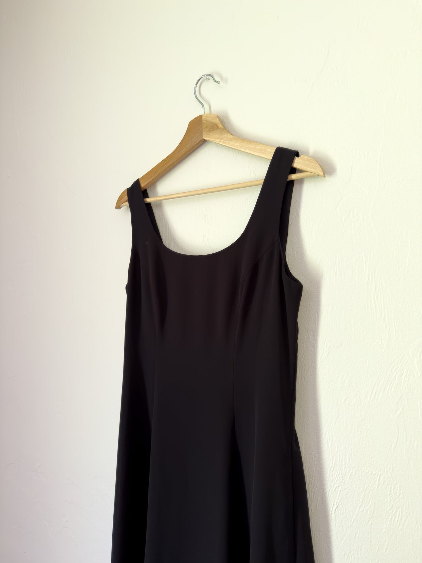 90s Black Chiffon Evening Gown