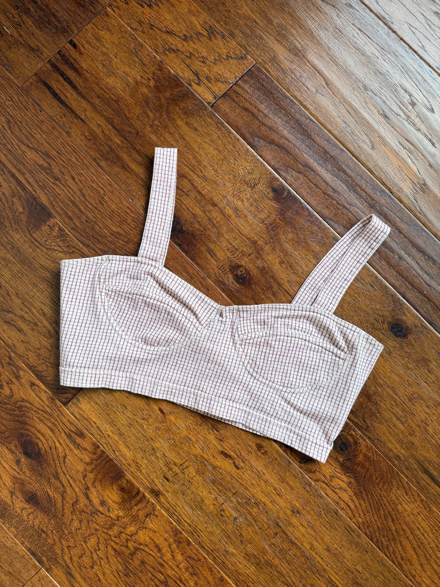 vintage grid crop top