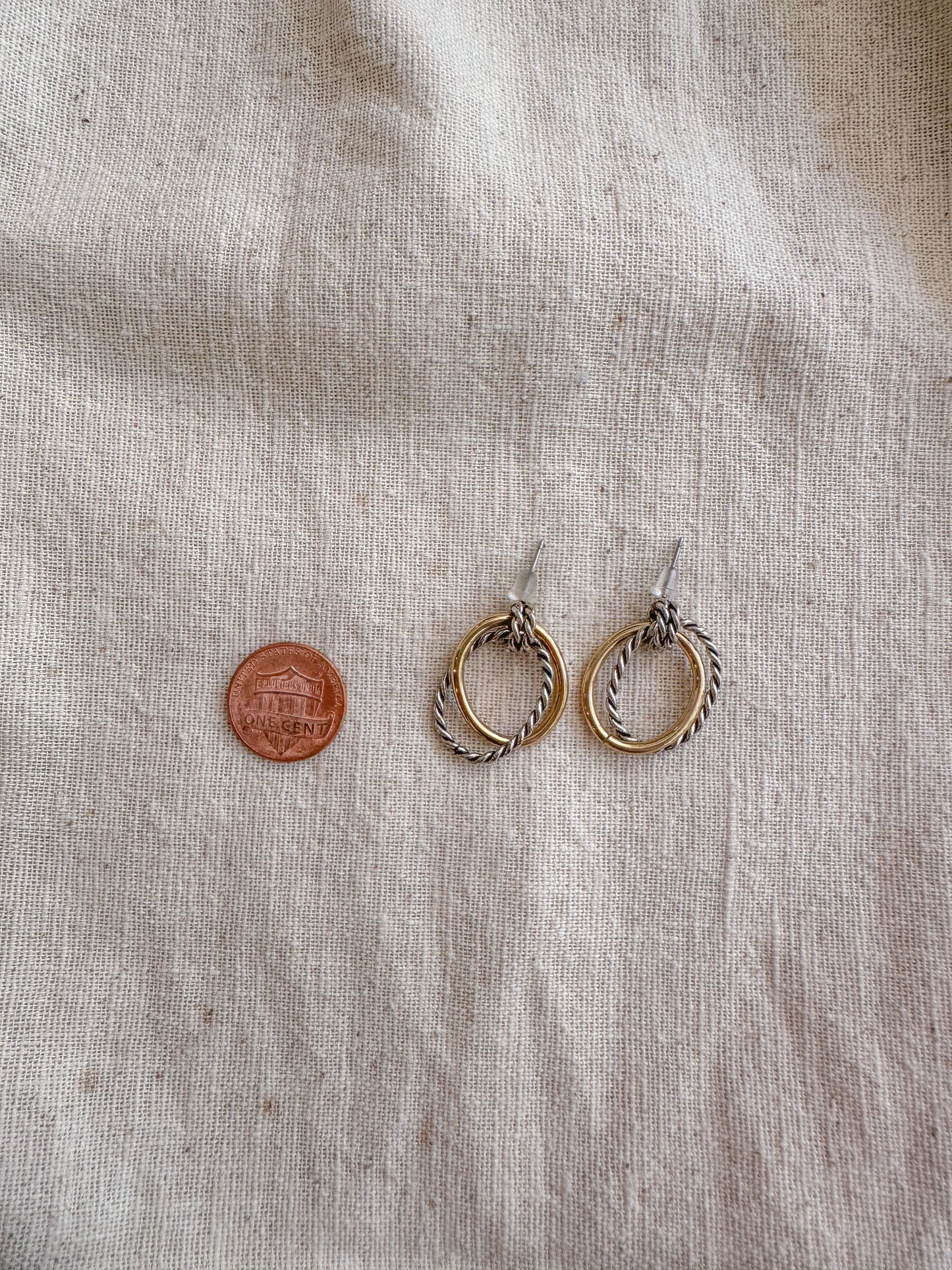silver & gold rope hoops