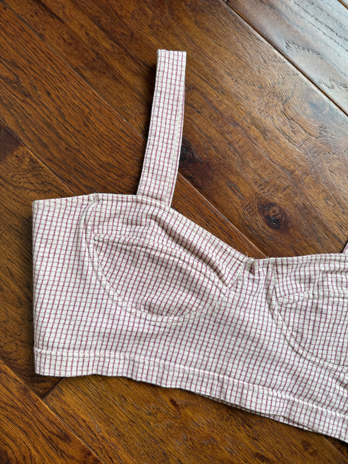 vintage grid crop top