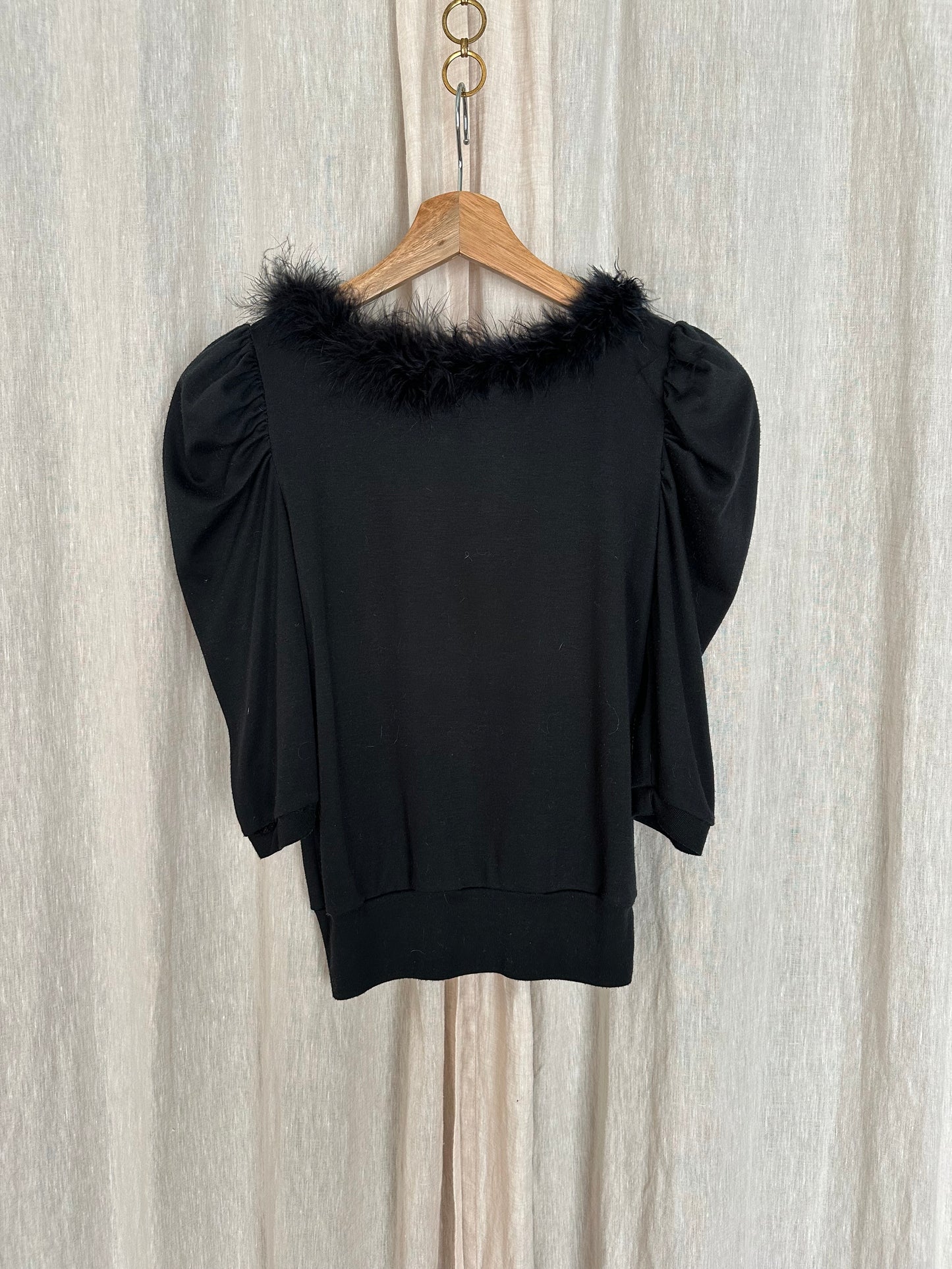 Vintage Feather Collar Top
