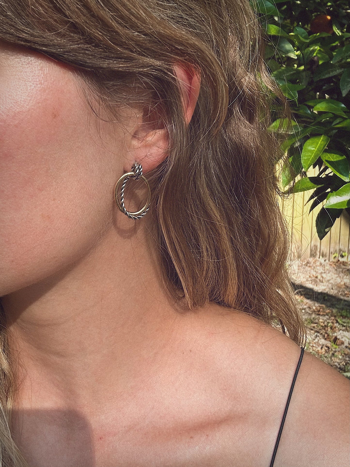 silver & gold rope hoops