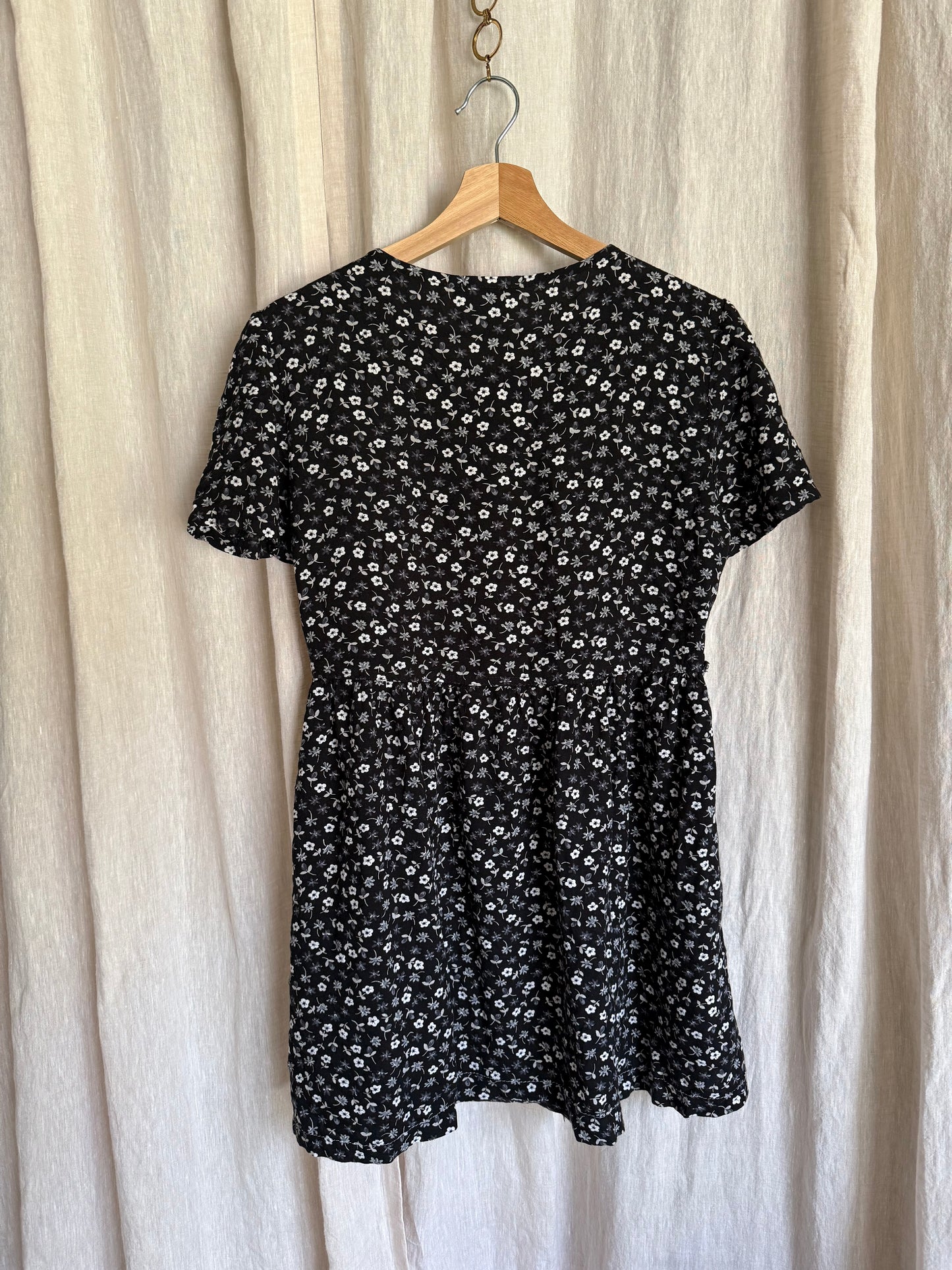 black floral mini dress