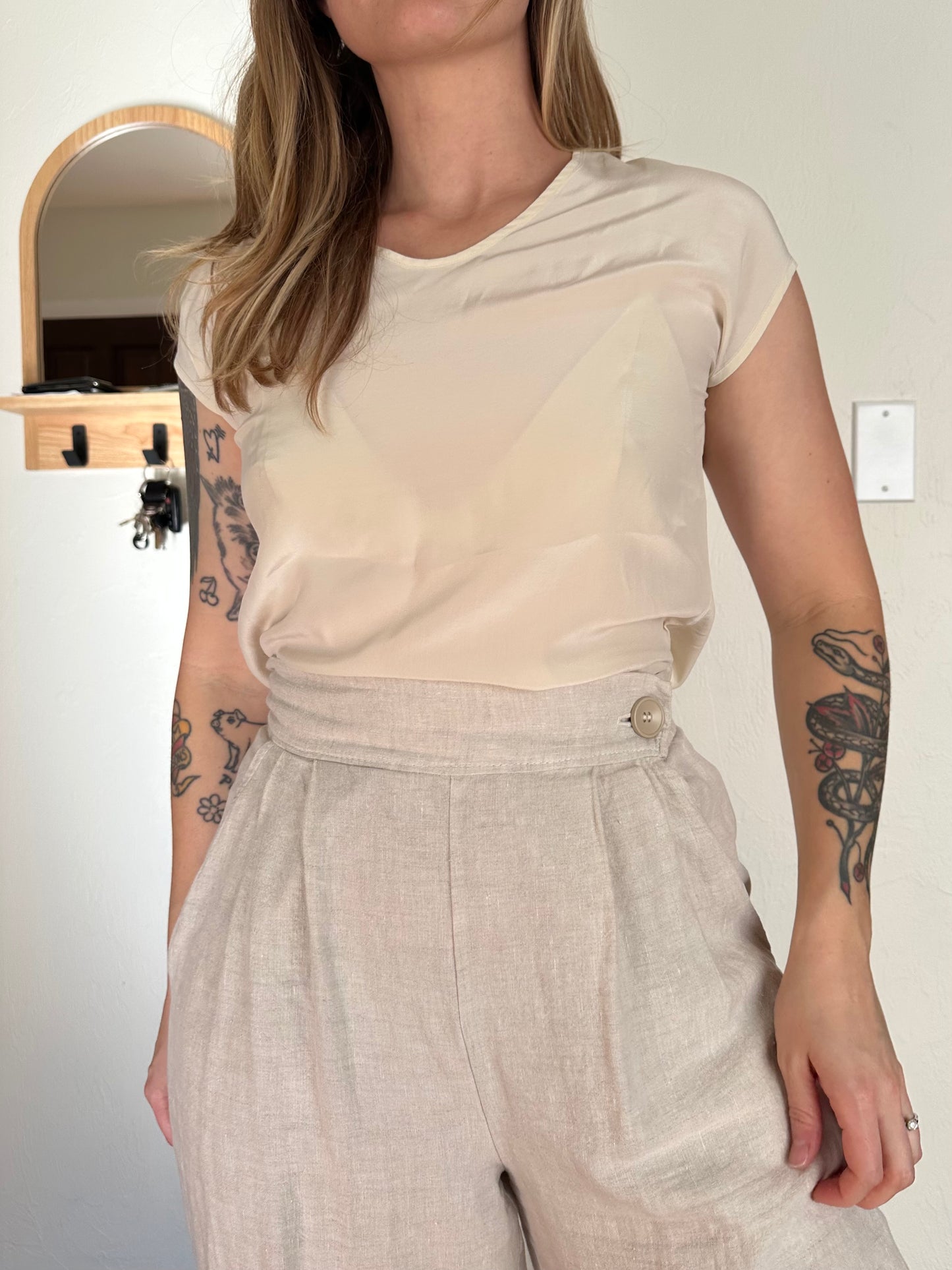 vintage ivory silk blouse