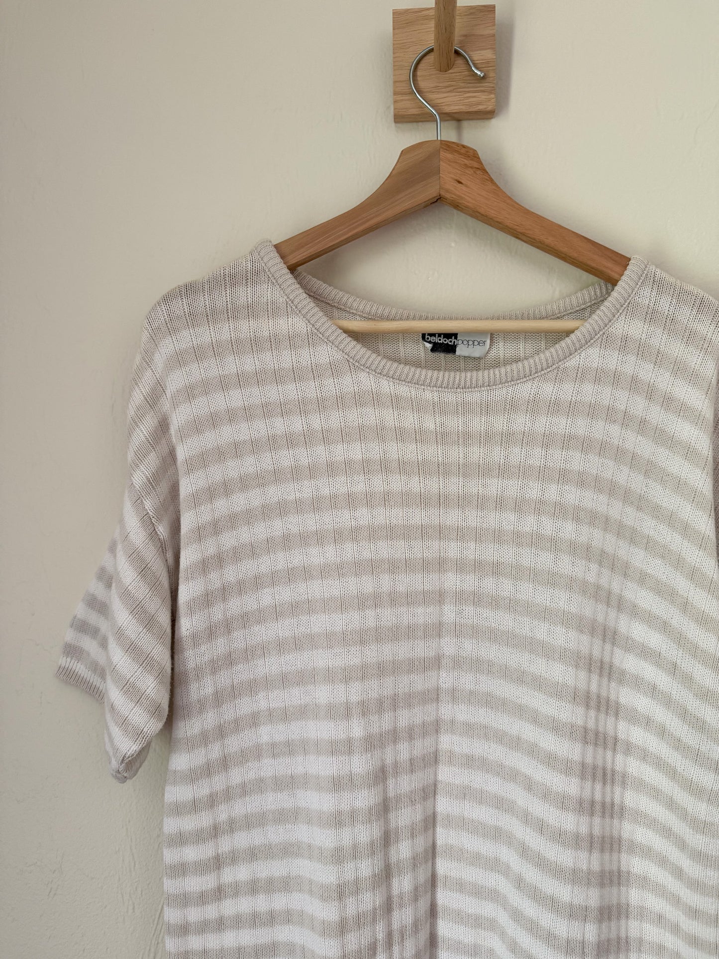 90s tan and white striped shirt