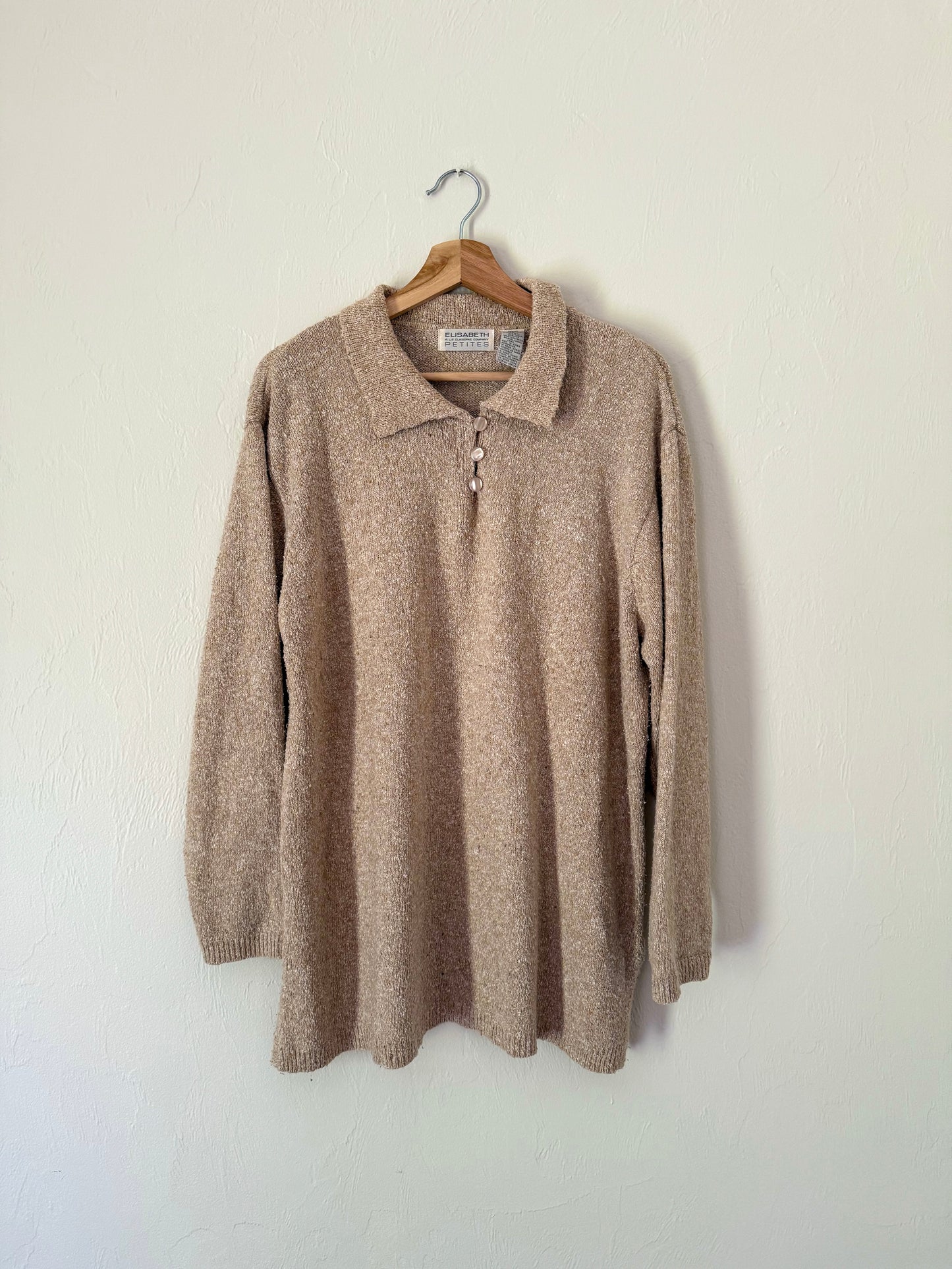 90s Textured Collared Sweater