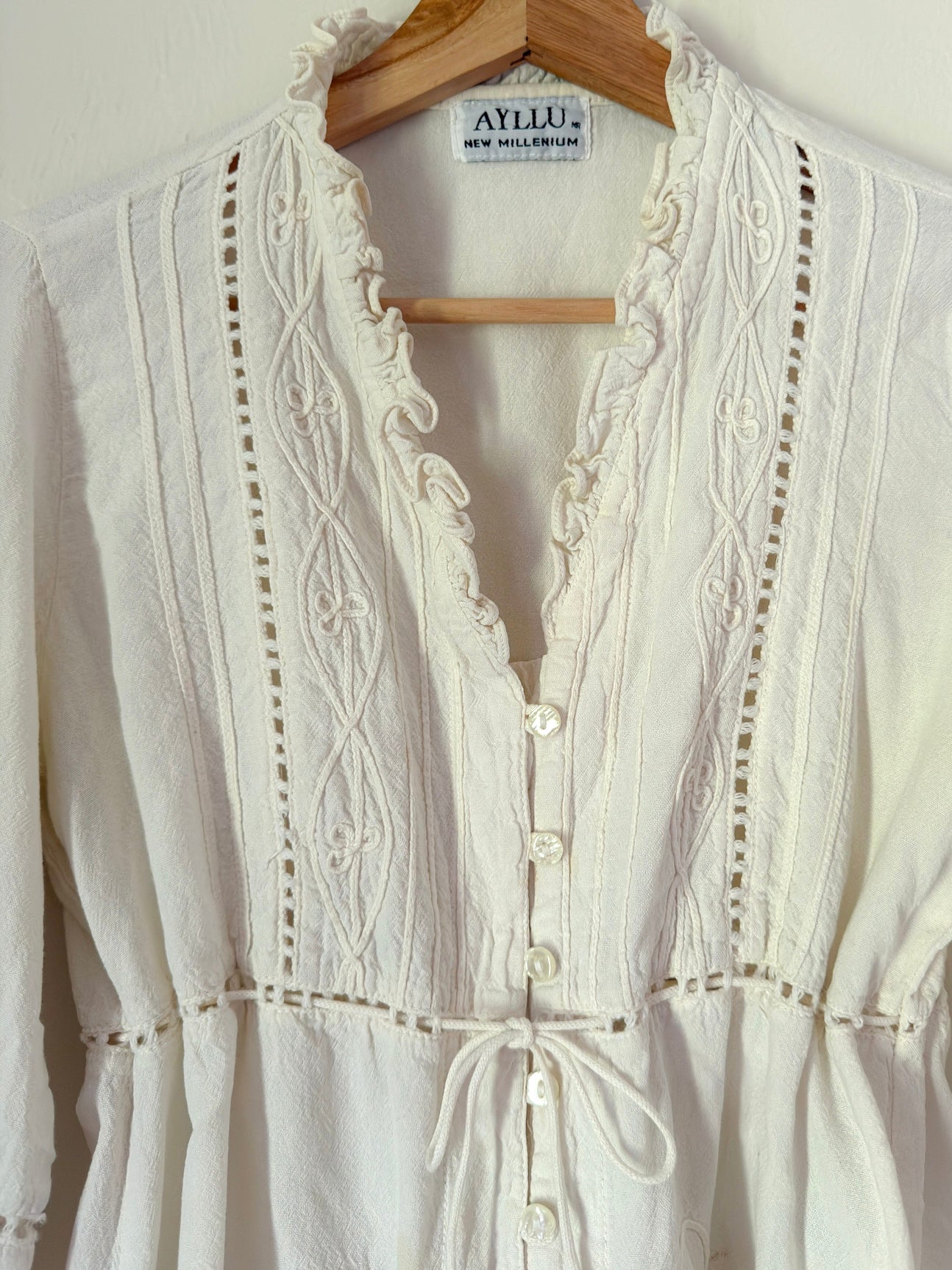 Vintage Ivory Boho Blouse