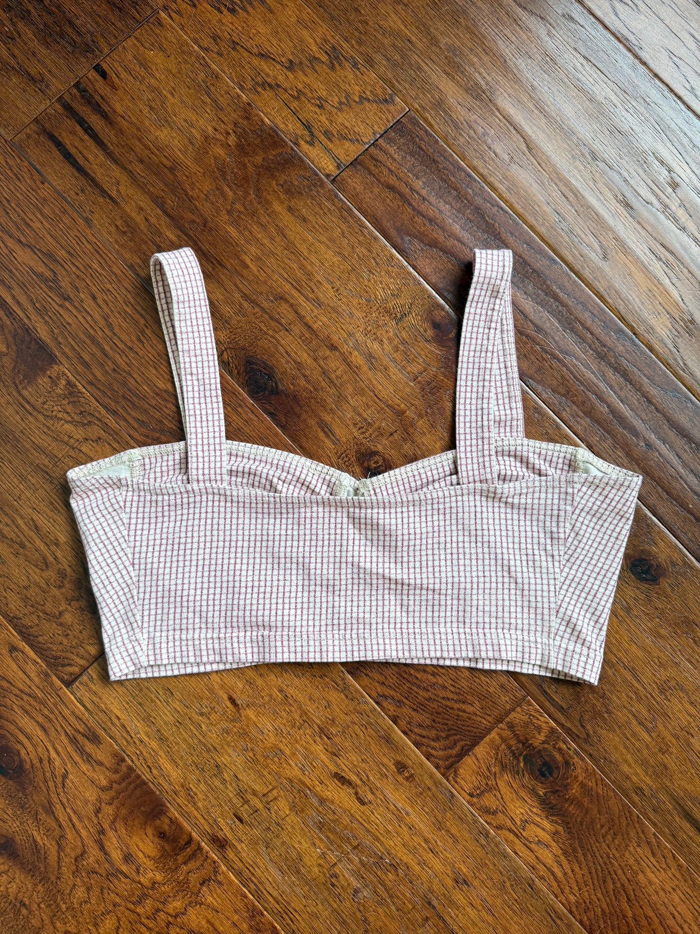 vintage grid crop top