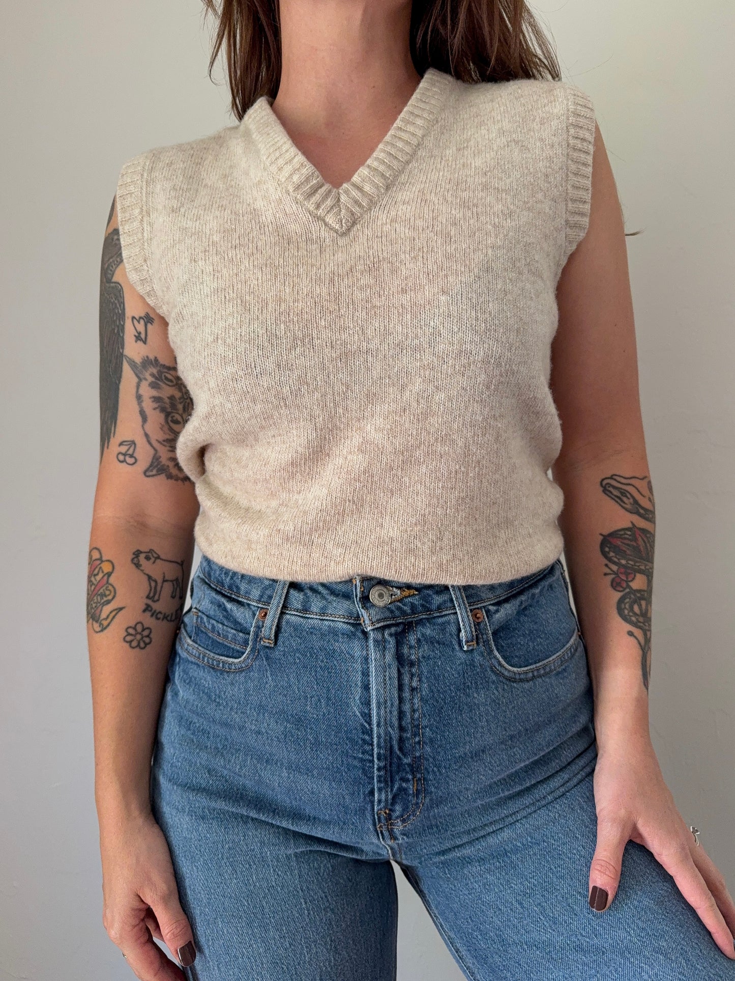 Vintage Oatmeal Sweater Vest