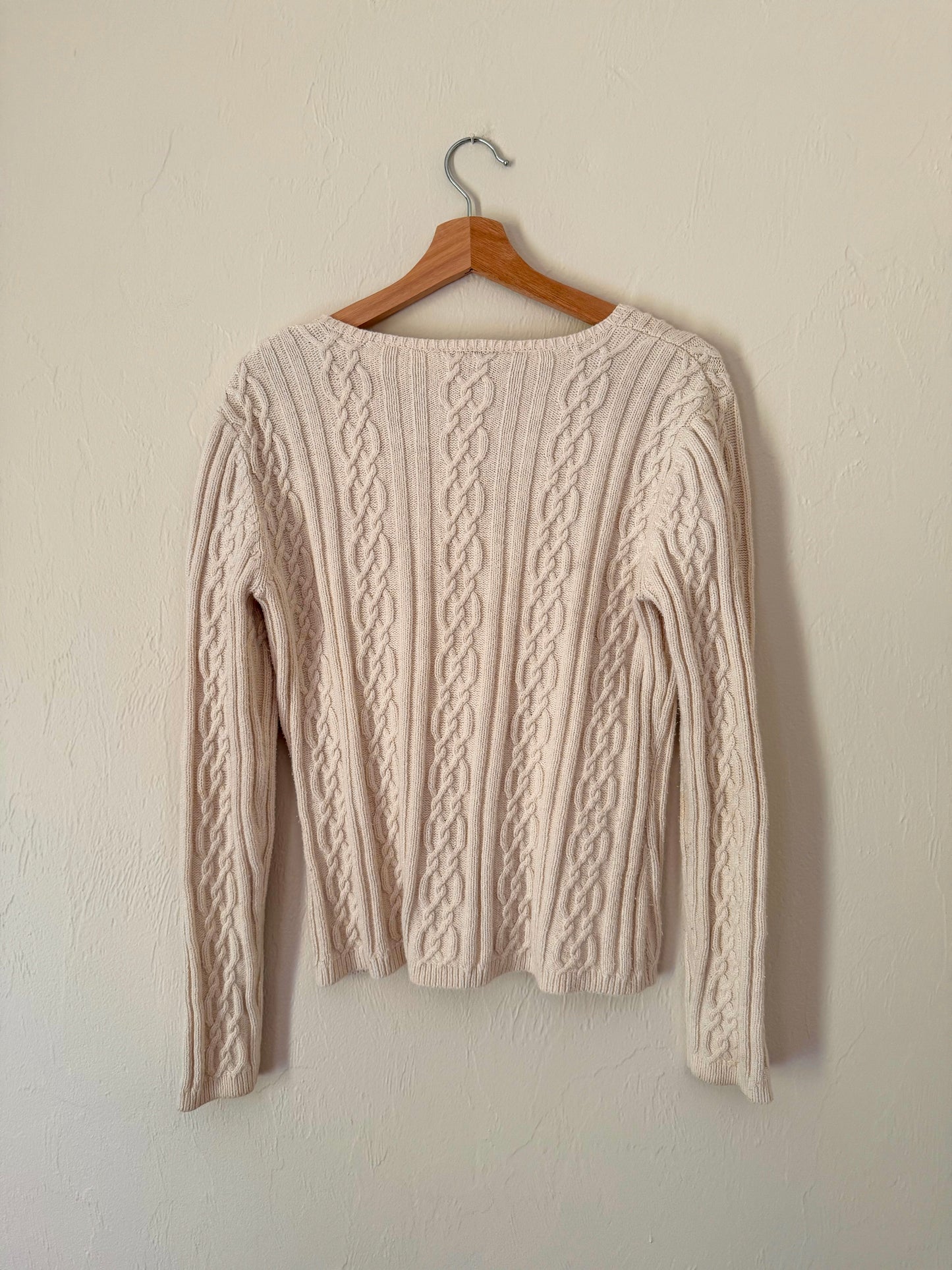 Ivory Cable Knit Pullover