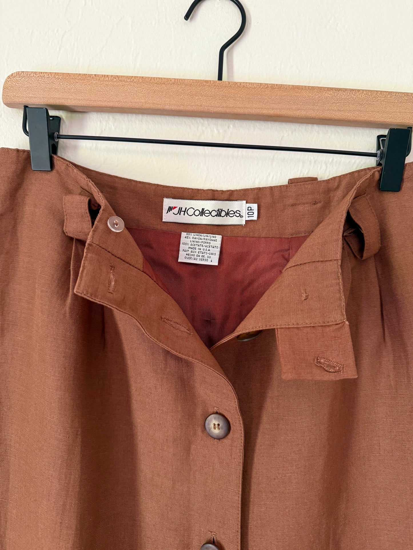 Vintage Brown Button Down Skirt