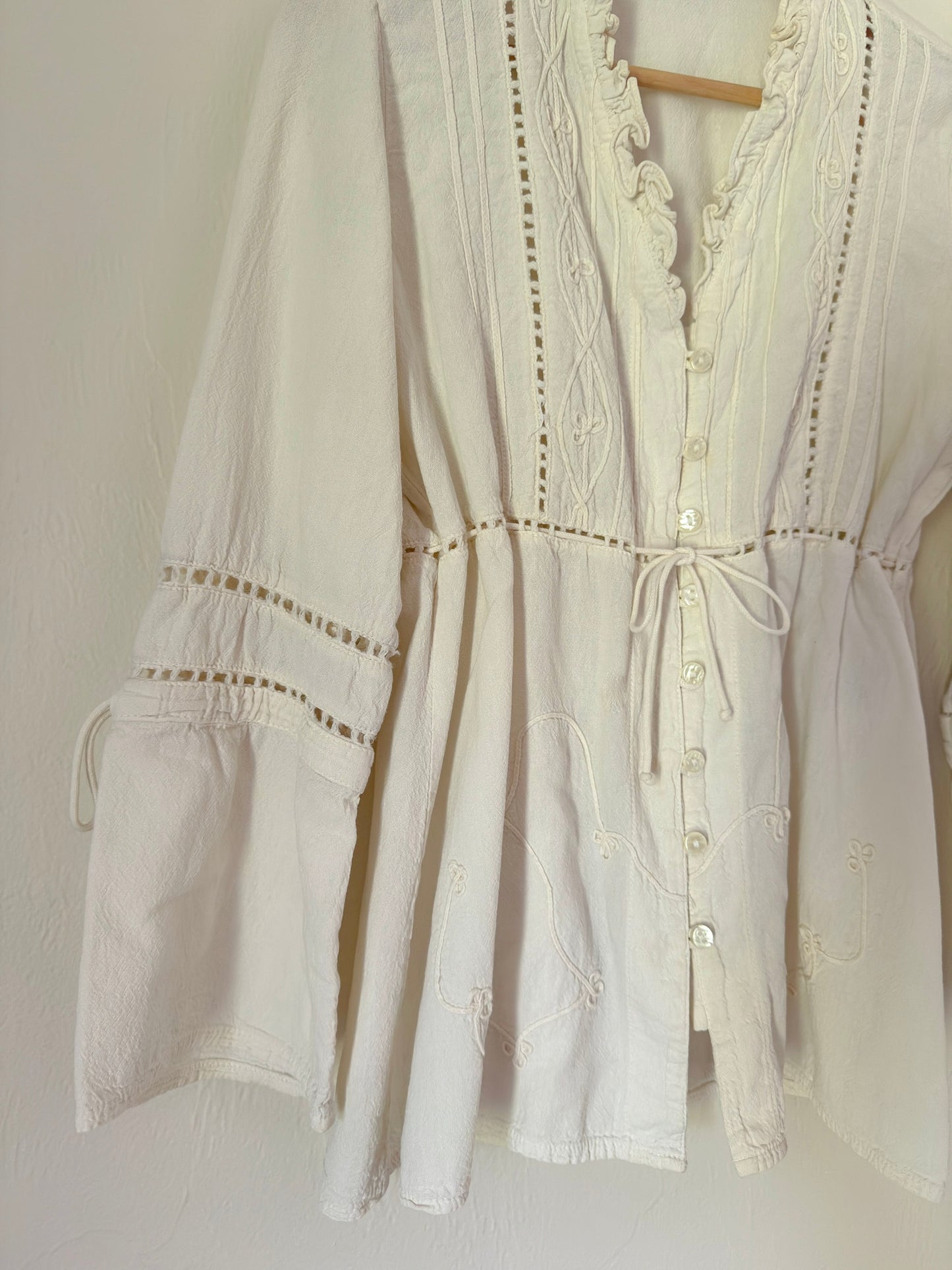 Vintage Ivory Boho Blouse