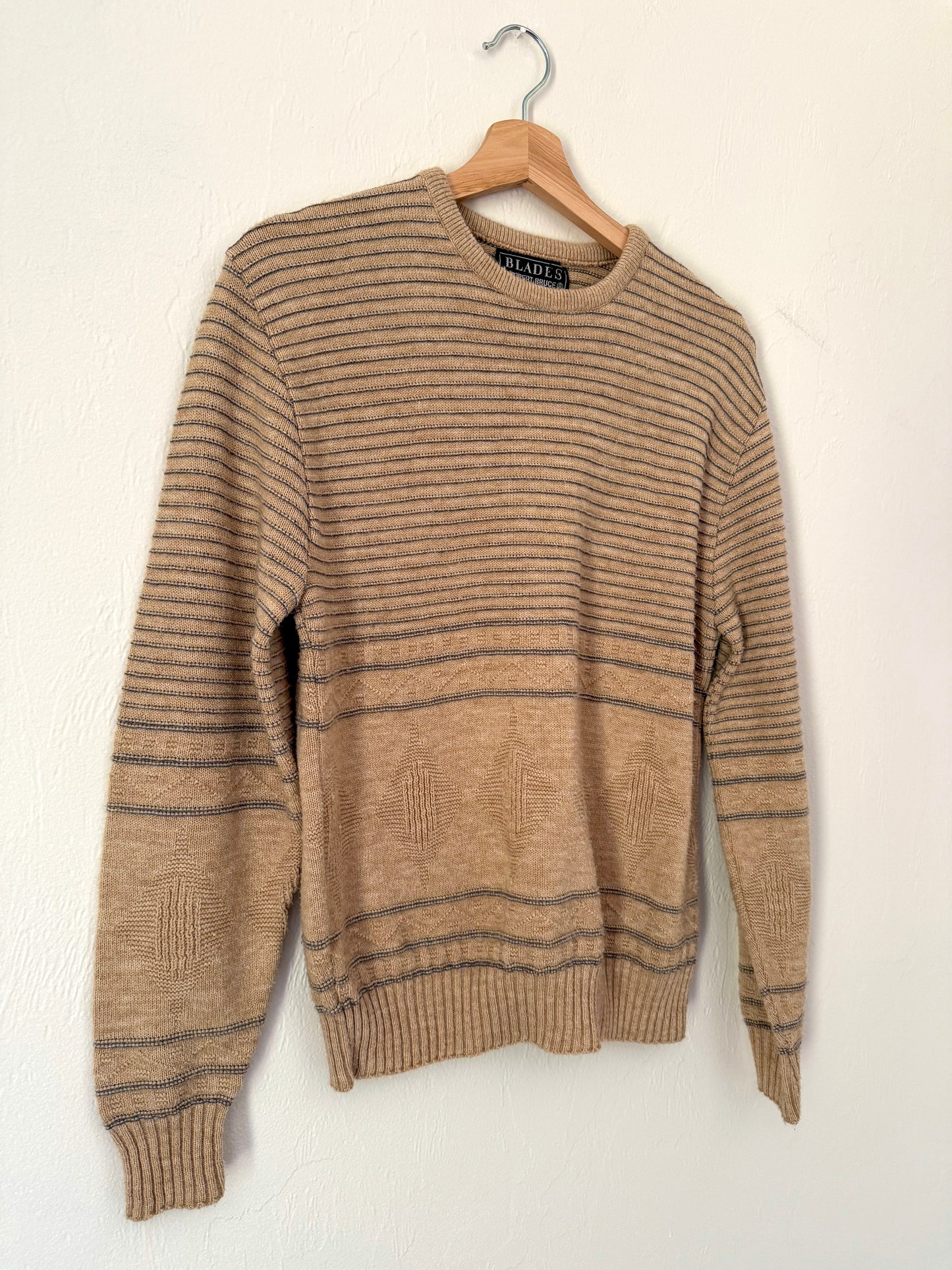 90s Striped Tan Sweater
