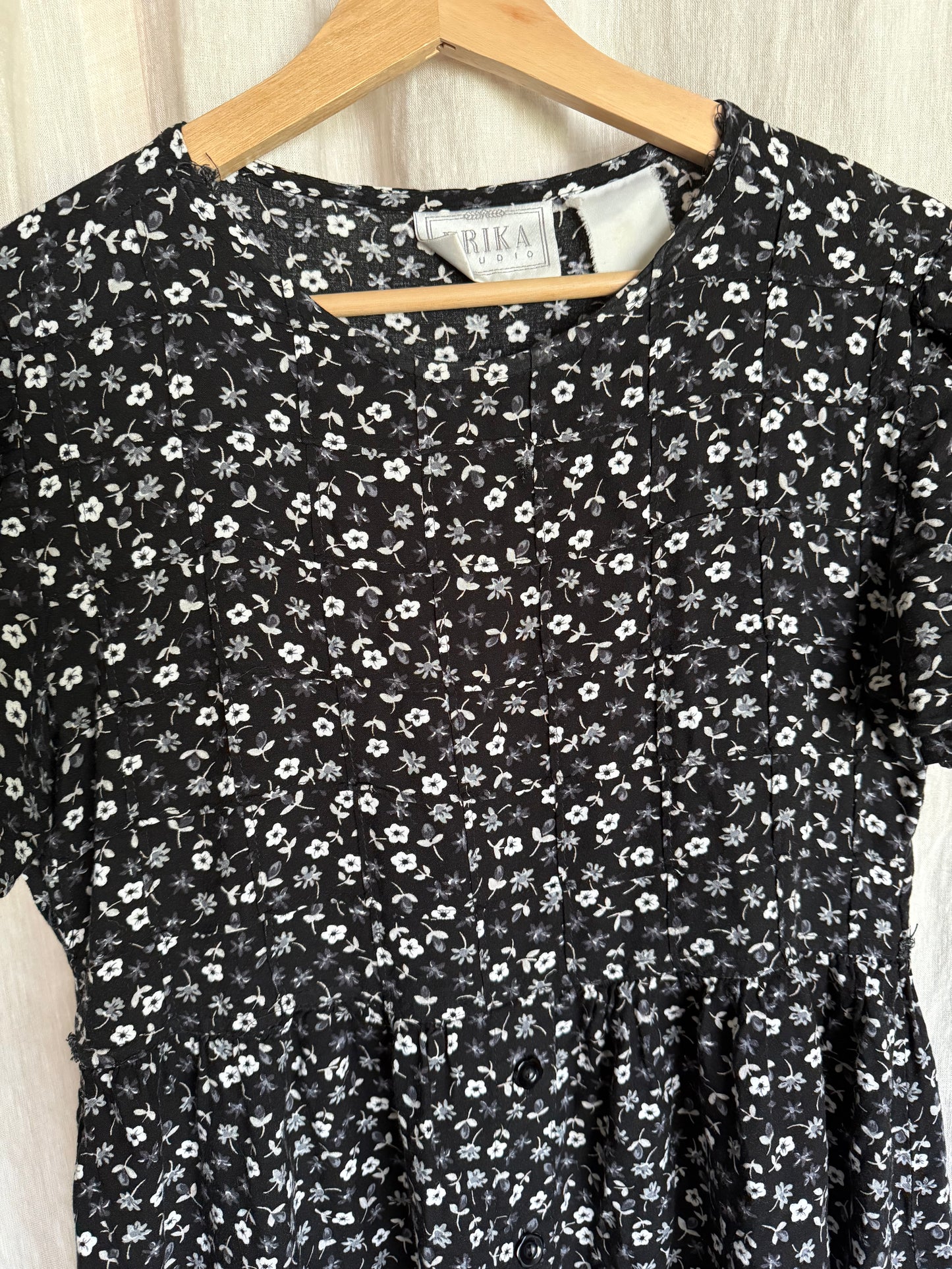 black floral mini dress