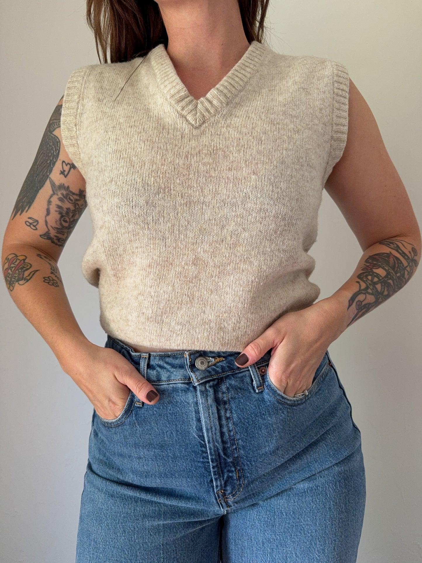 Vintage Oatmeal Sweater Vest