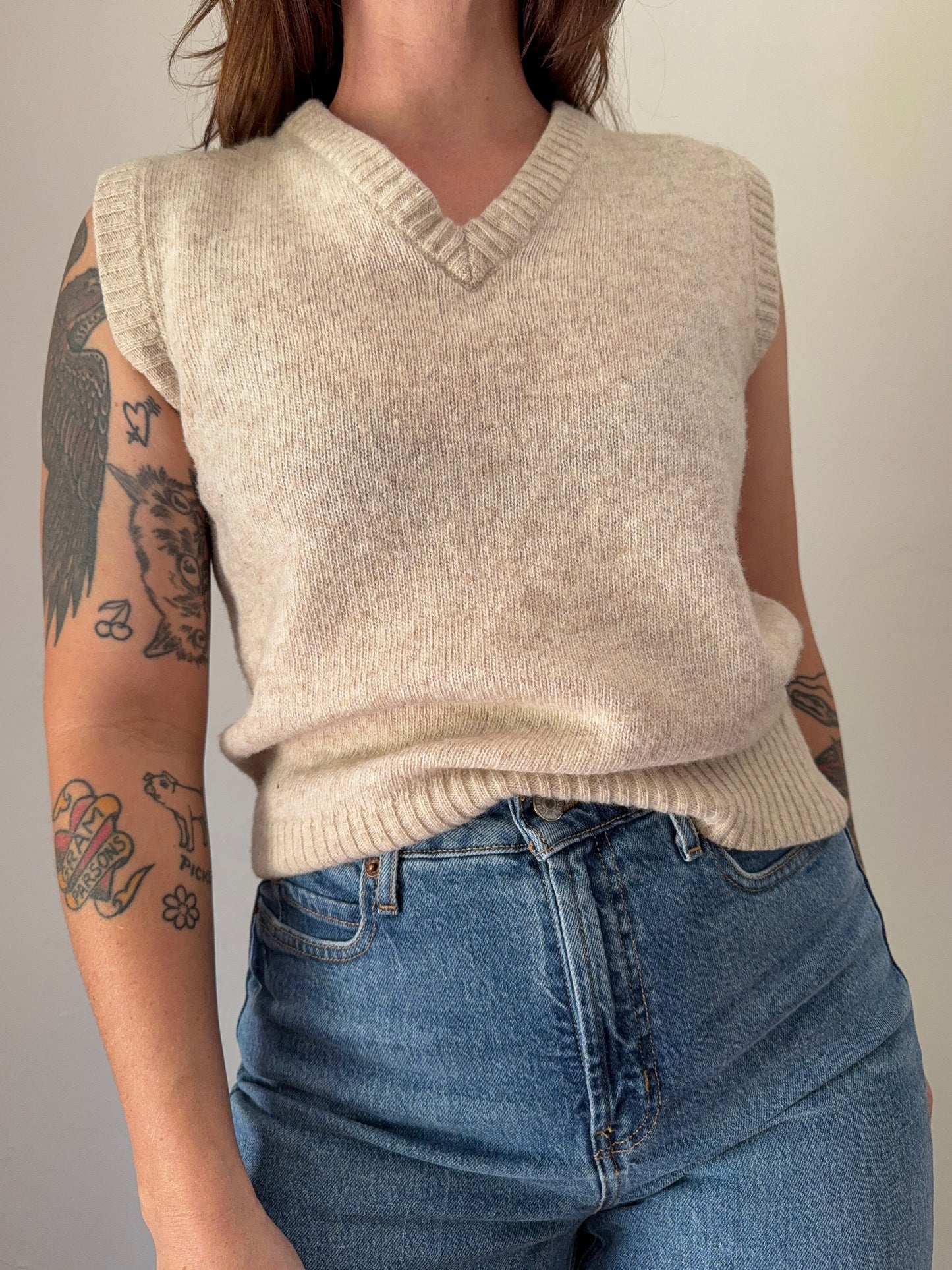 Vintage Oatmeal Sweater Vest