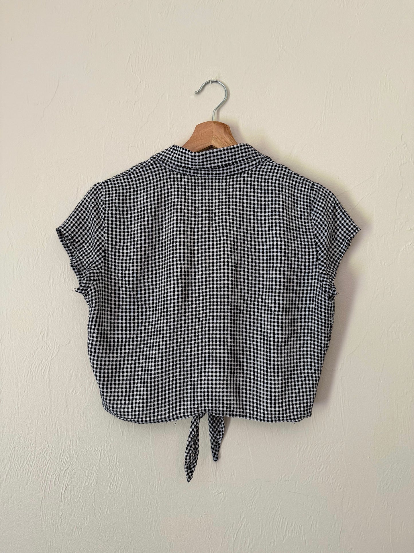 90s Gingham Tie Top
