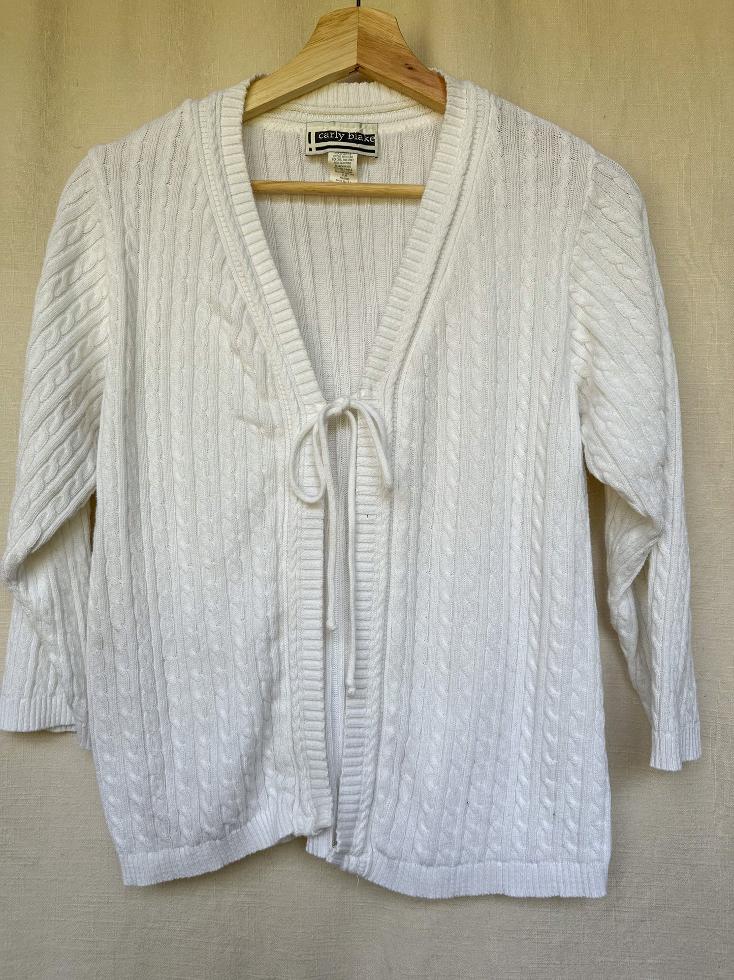 cable knit tie front cardigan