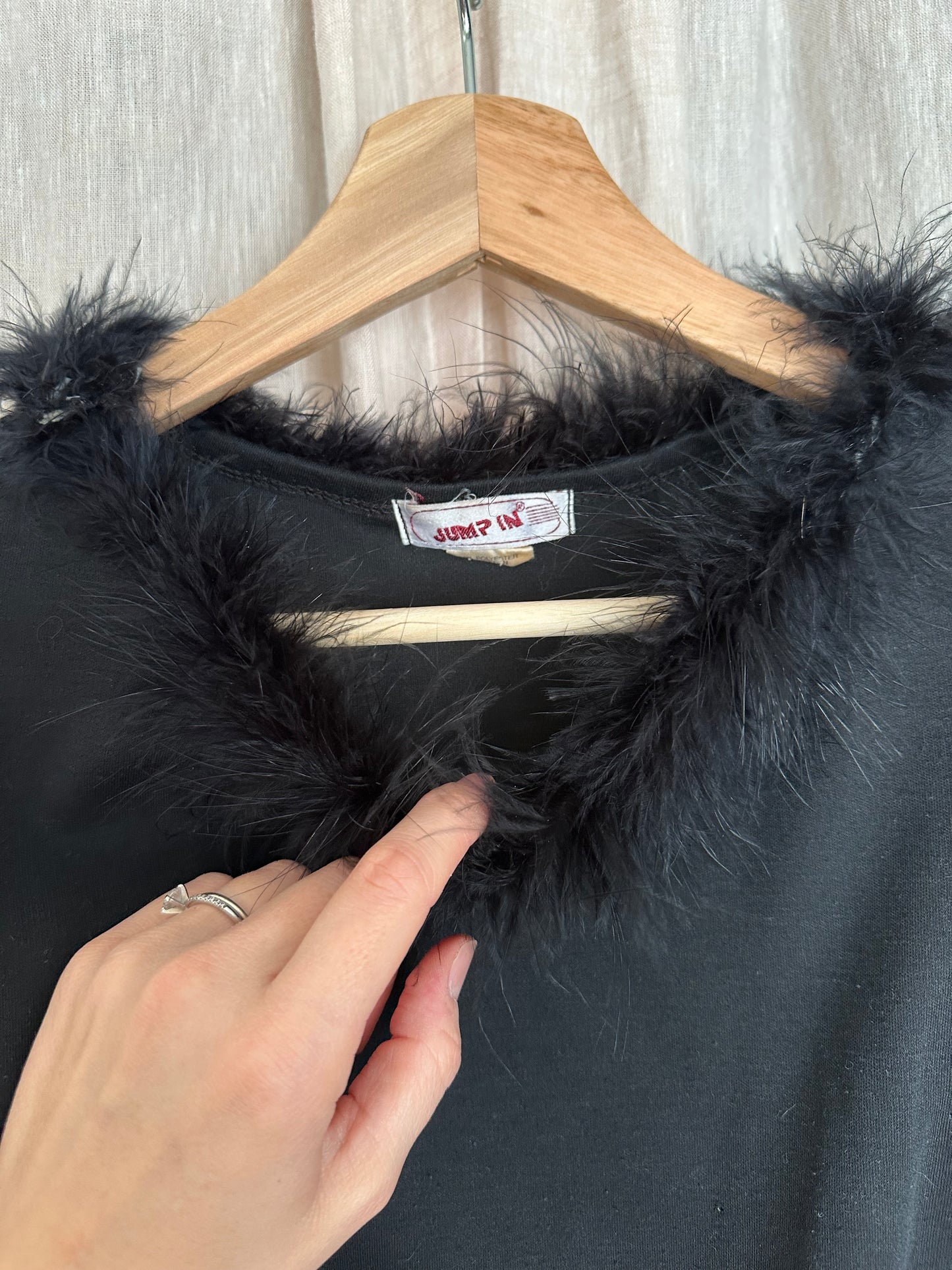 Vintage Feather Collar Top