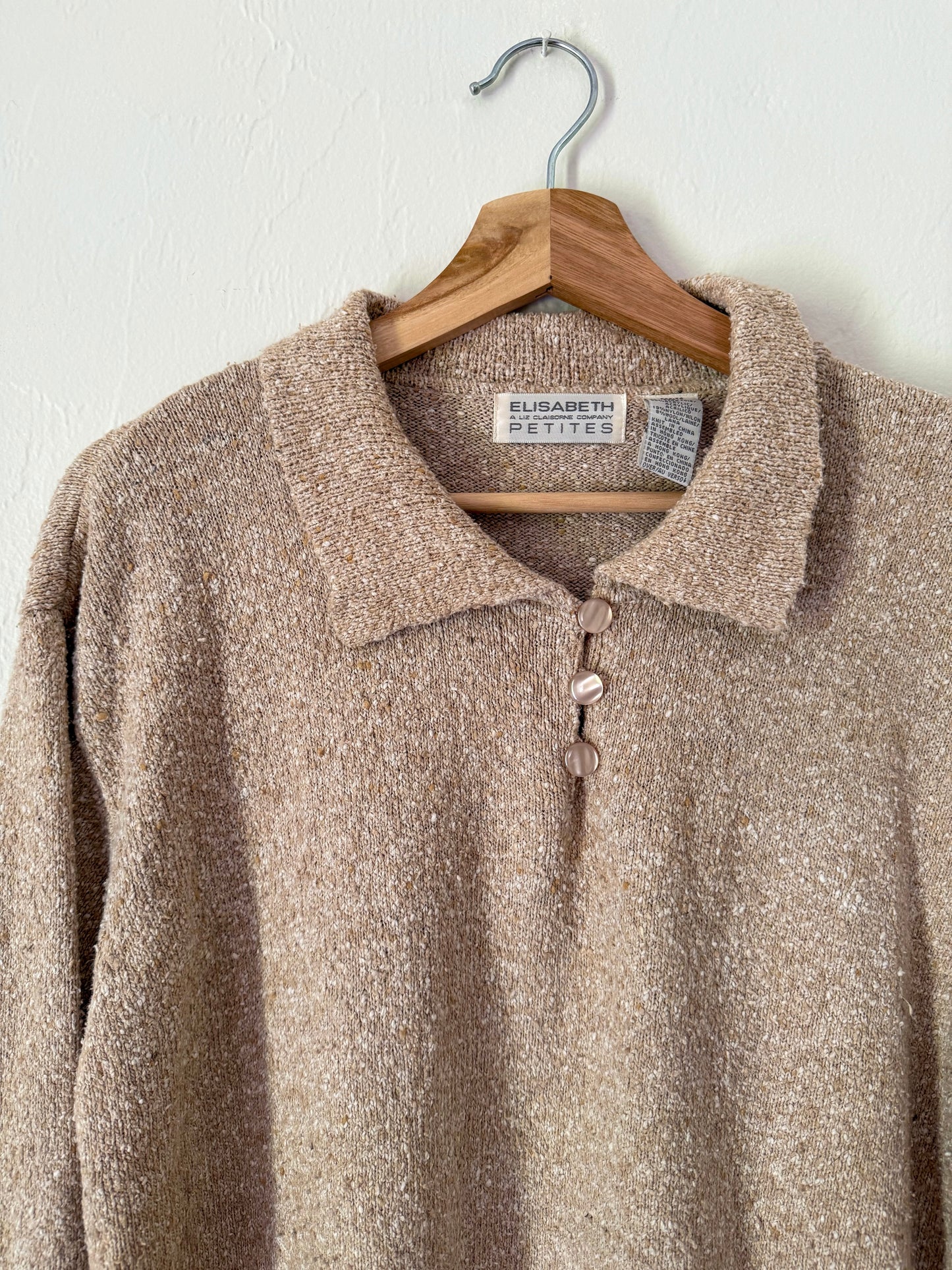 90s Textured Collared Sweater