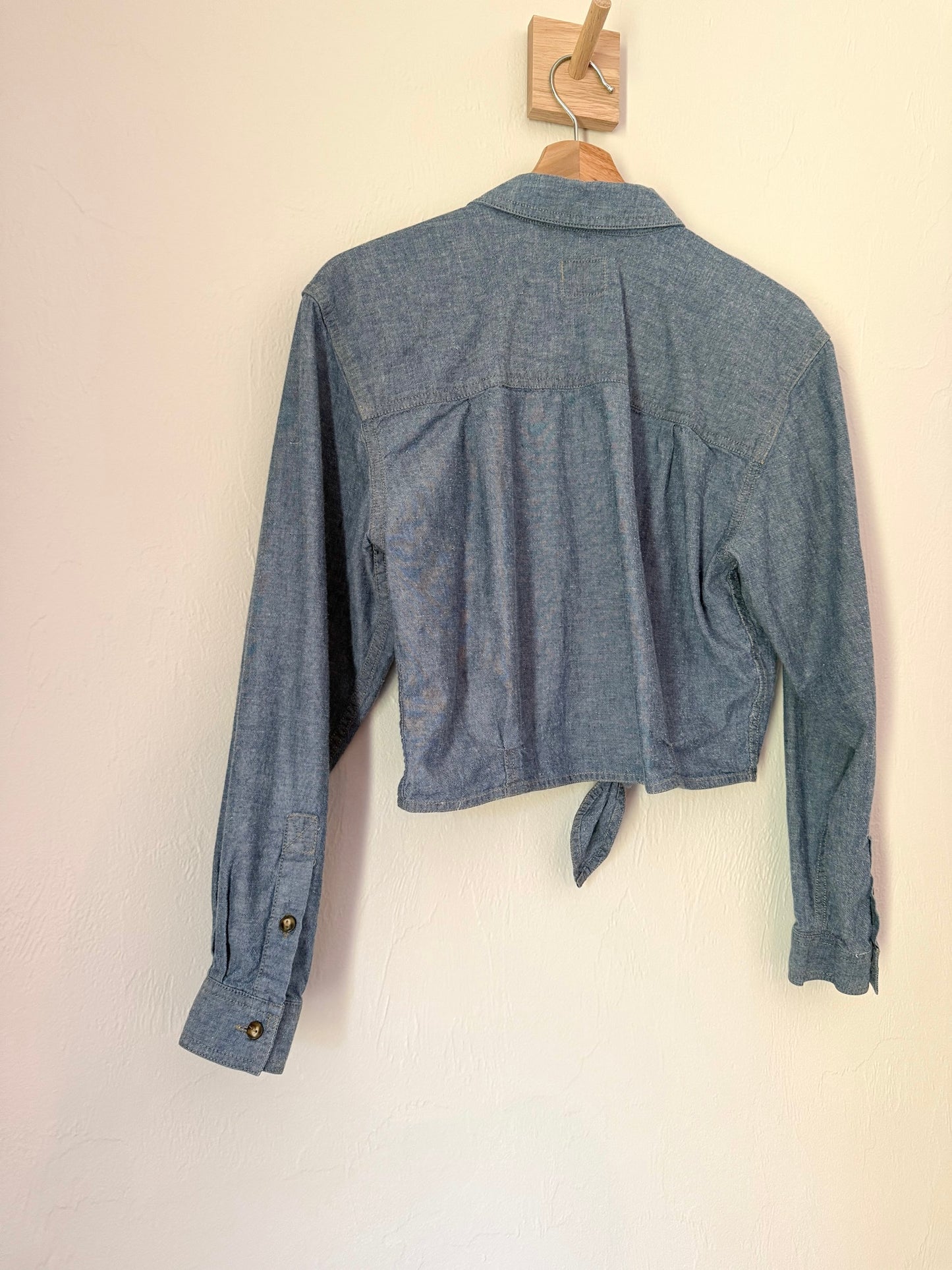90s Chambray Western Blouse
