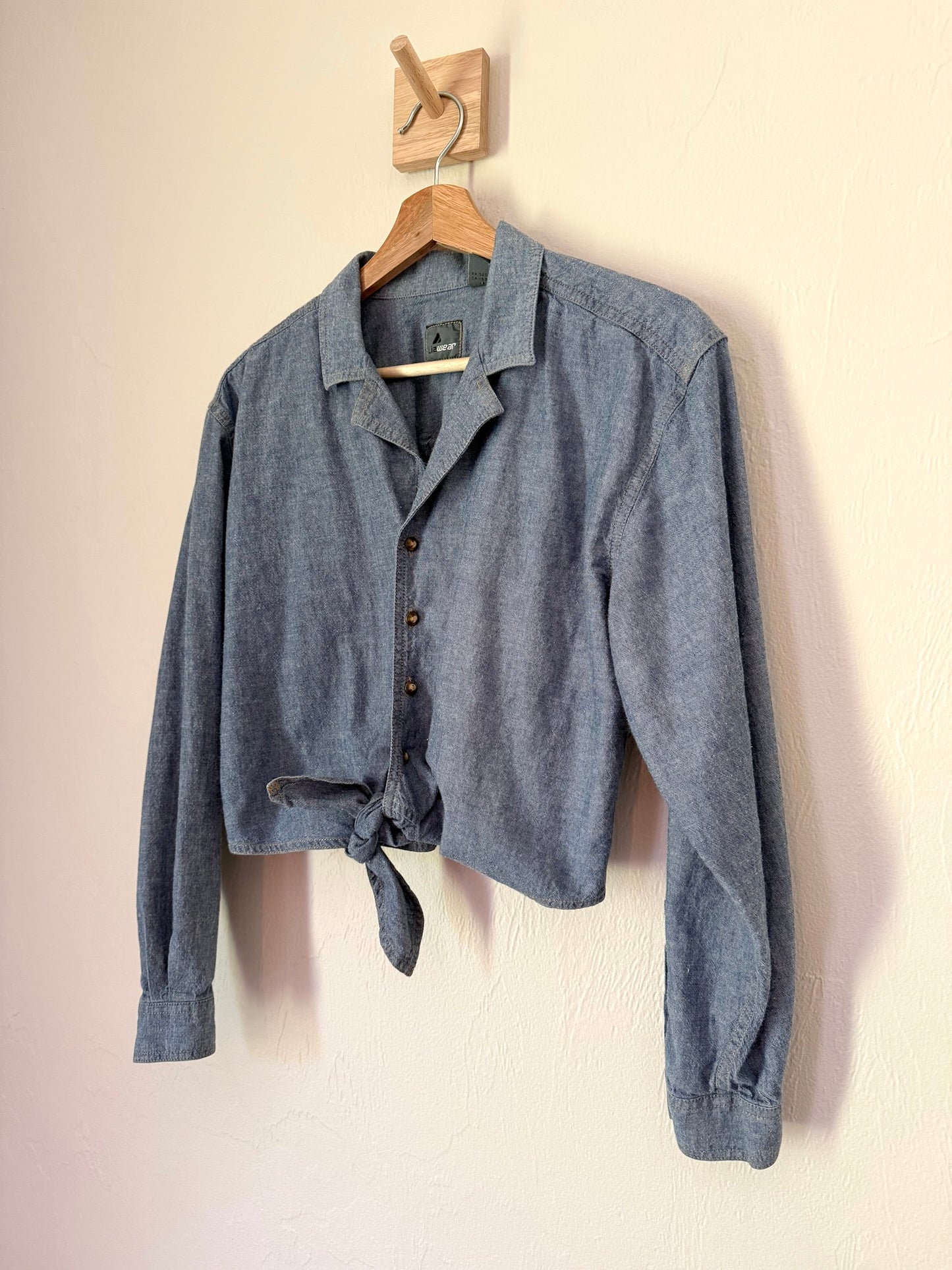 90s Chambray Western Blouse