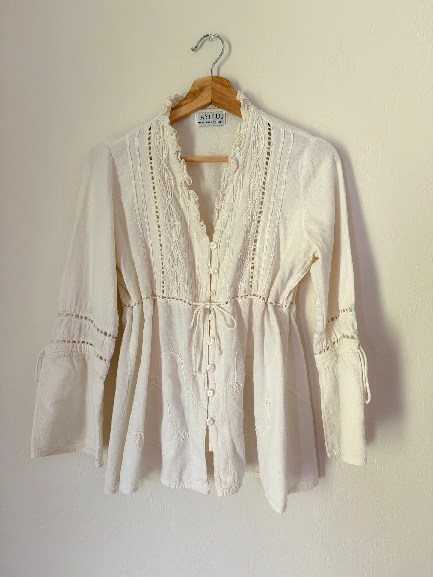 Vintage Ivory Boho Blouse