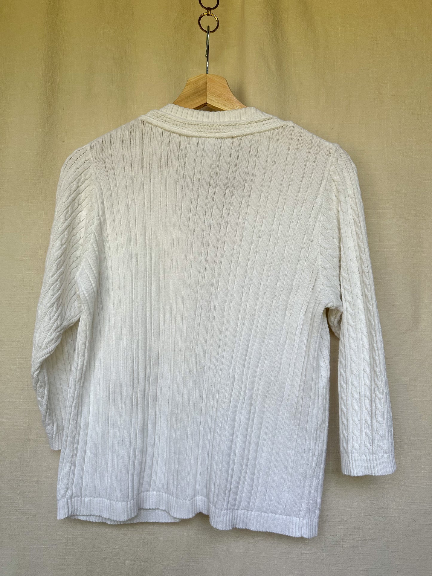 cable knit tie front cardigan