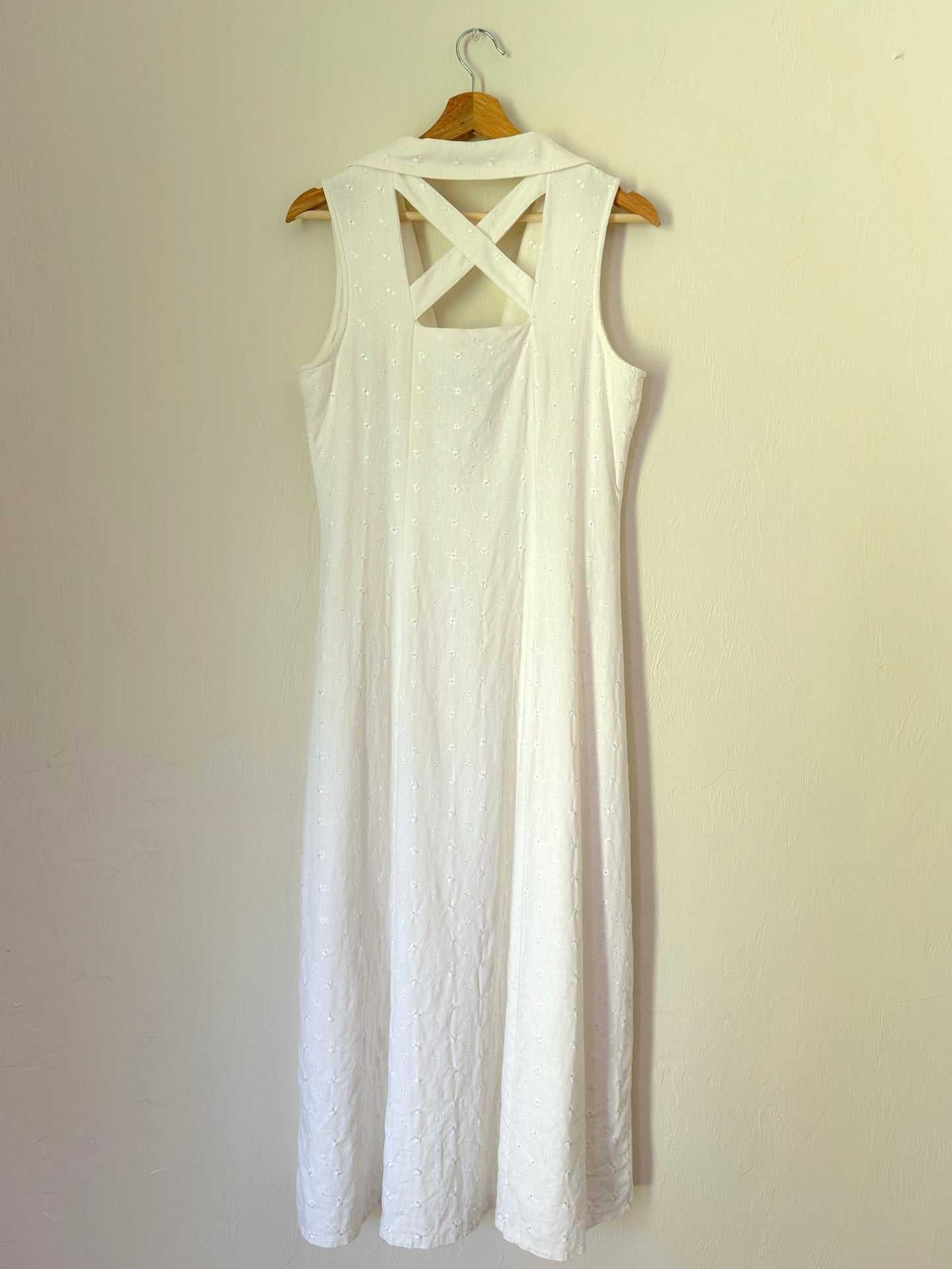 90s eyelet button down dress