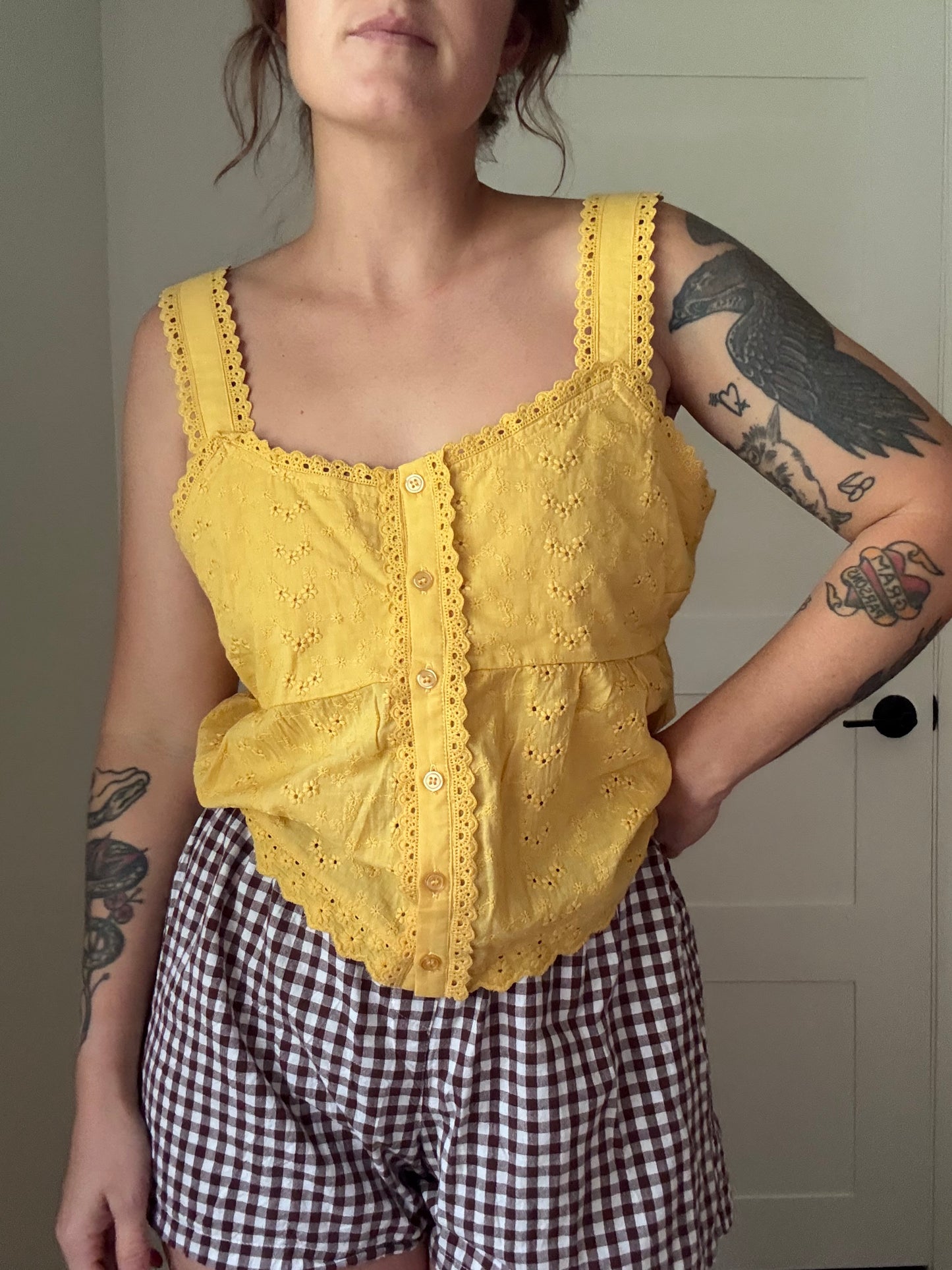 Marigold Eyelet Tank Top