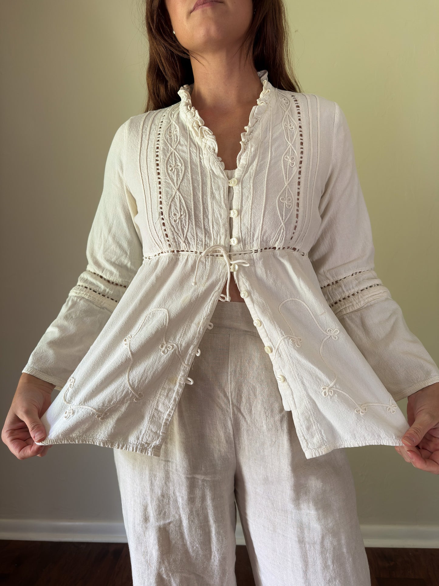 Vintage Ivory Boho Blouse