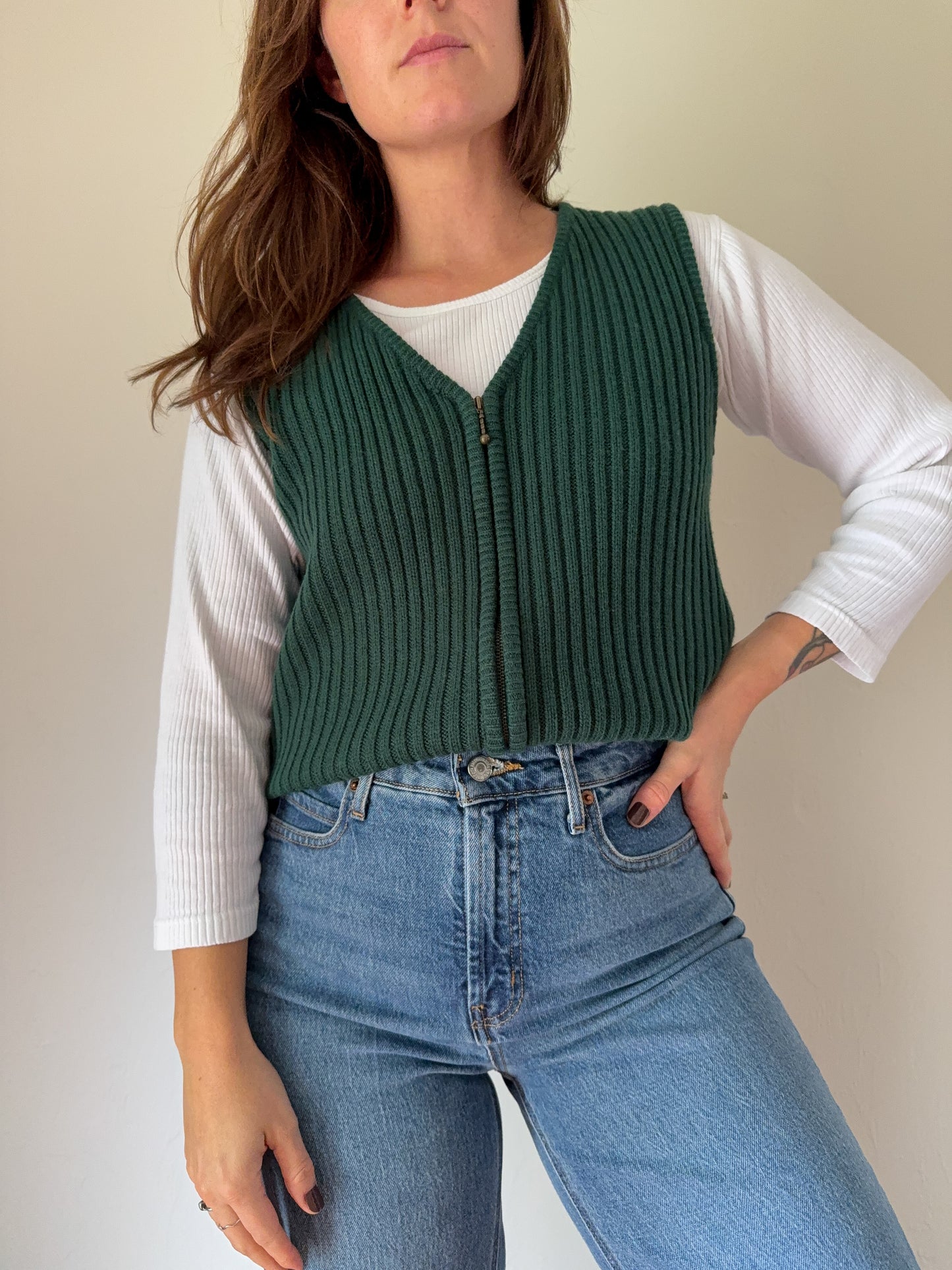 90s Ribbed Sweater Vest