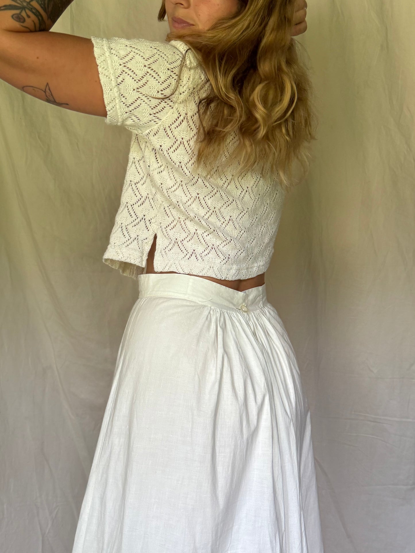 90s cropped button cardigan