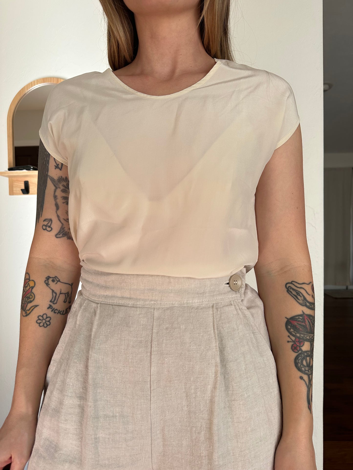 vintage ivory silk blouse