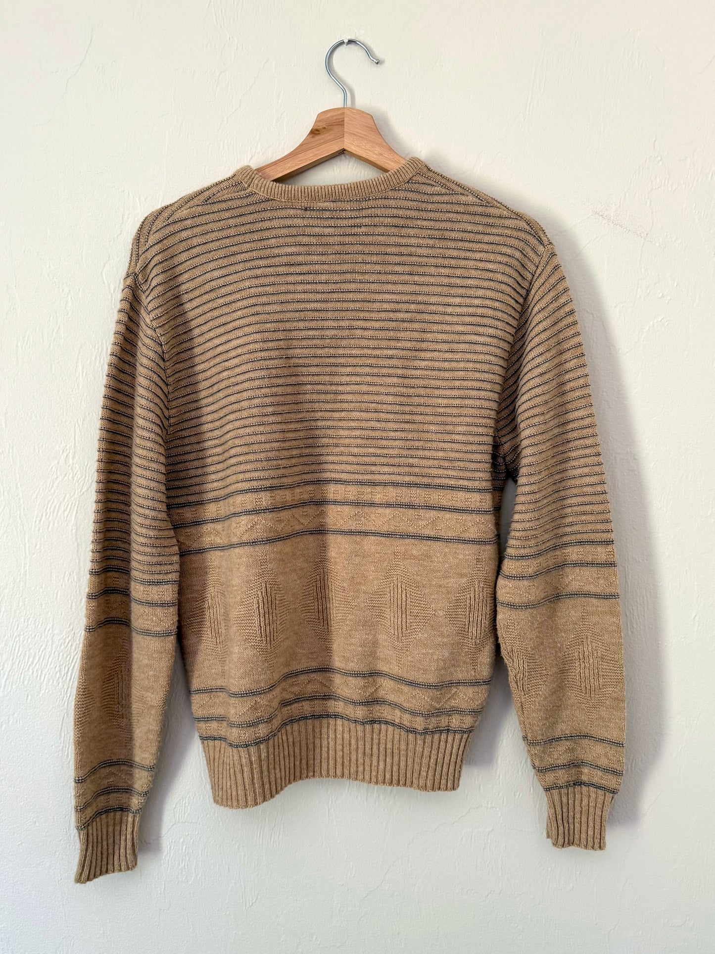 90s Striped Tan Sweater