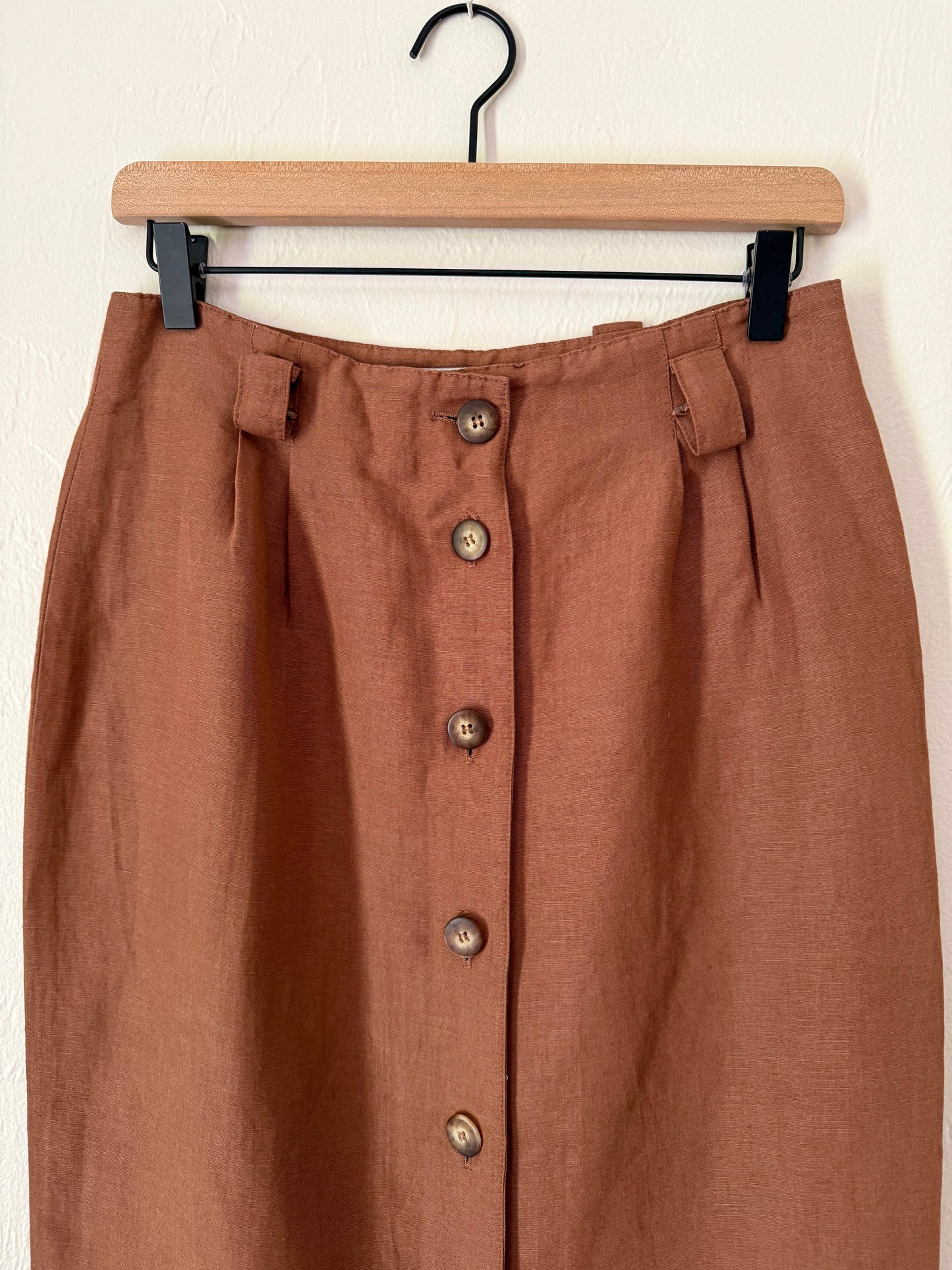Vintage Brown Button Down Skirt