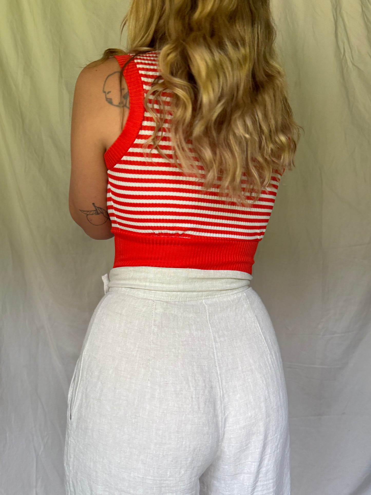 60s striped crop top
