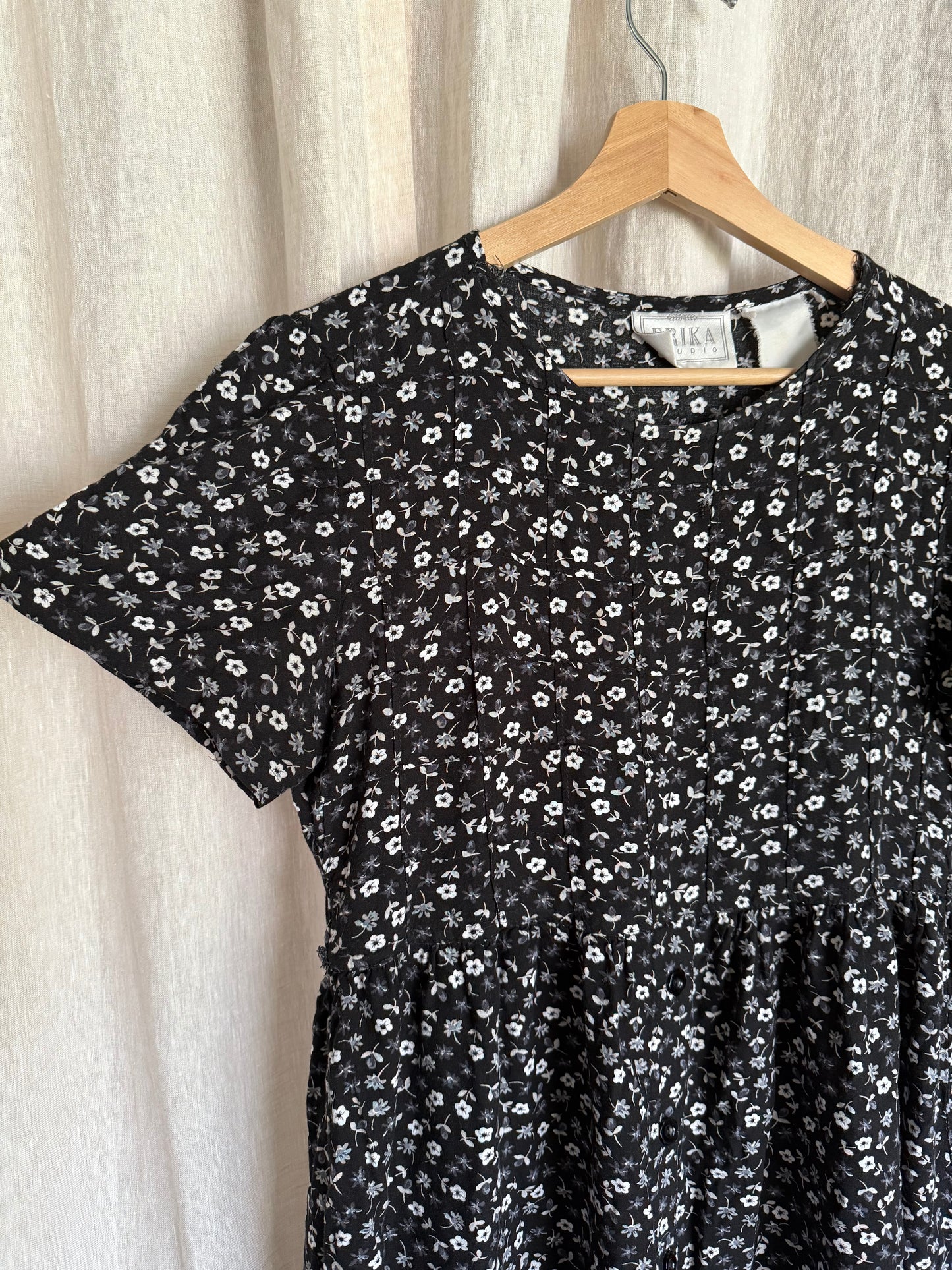 black floral mini dress