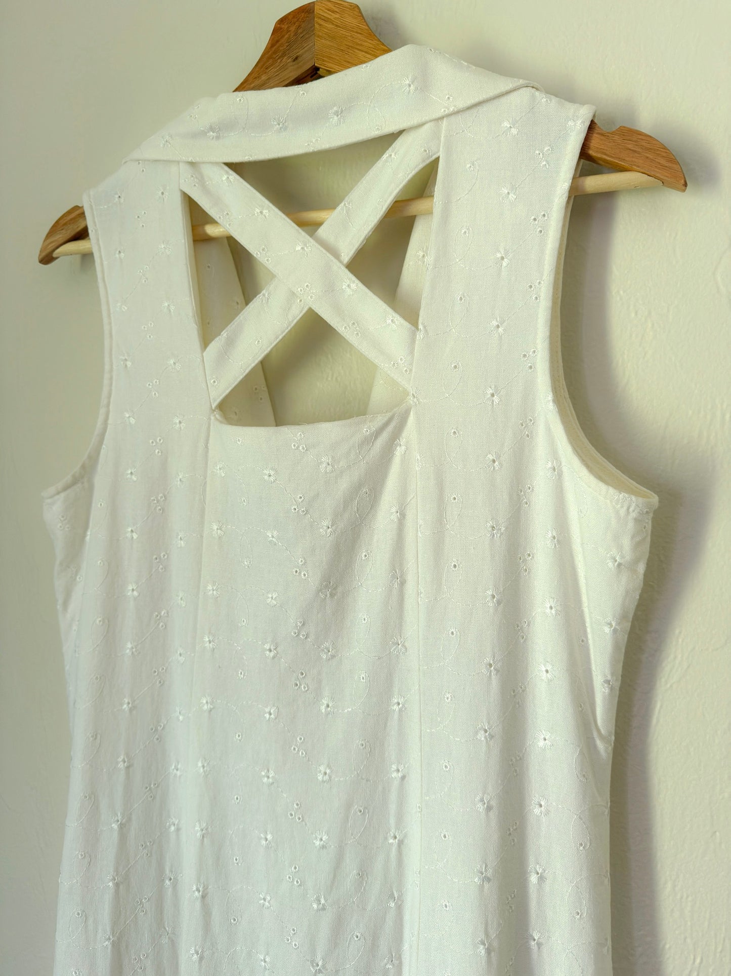 90s eyelet button down dress