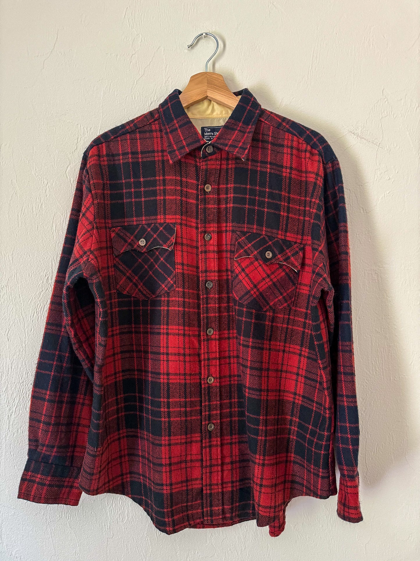 Red and Navy Plaid Button Down