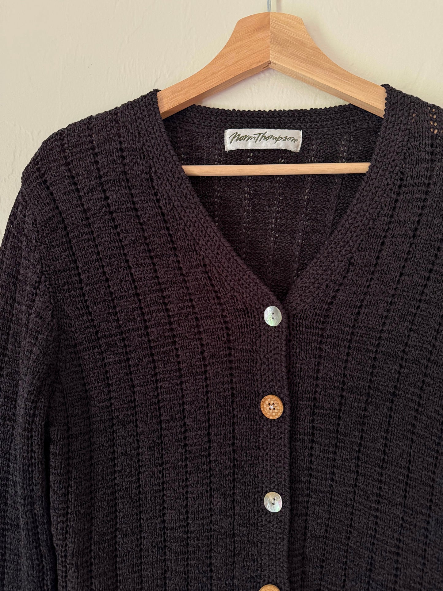 Vintage Black Knit Cardigan
