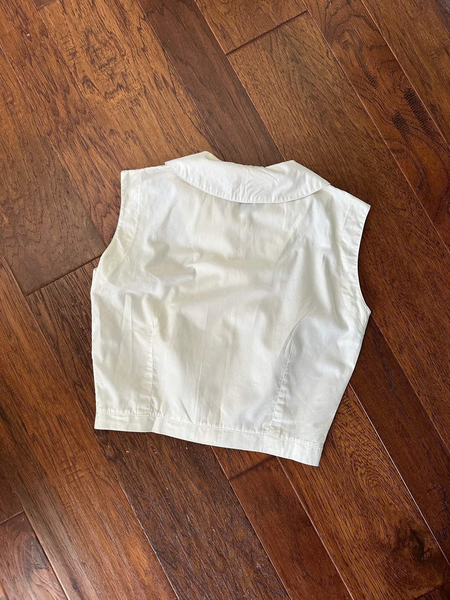 90s sleeveless collared top