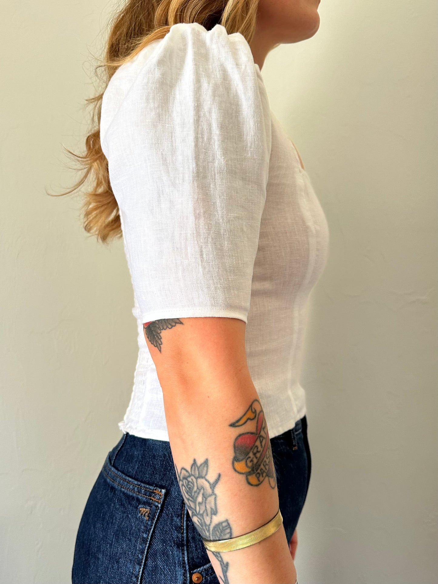 Reformation white linen top