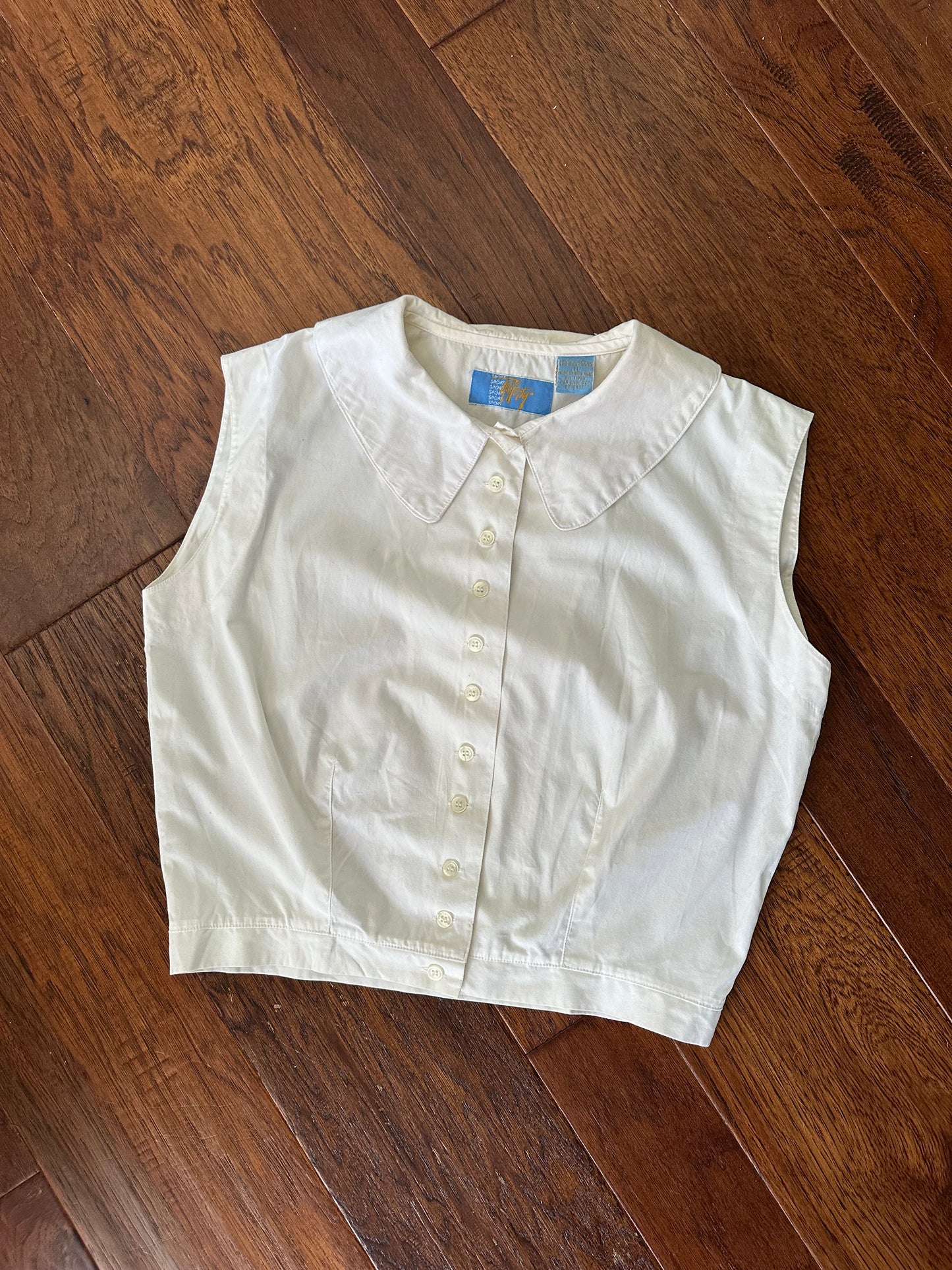 90s sleeveless collared top