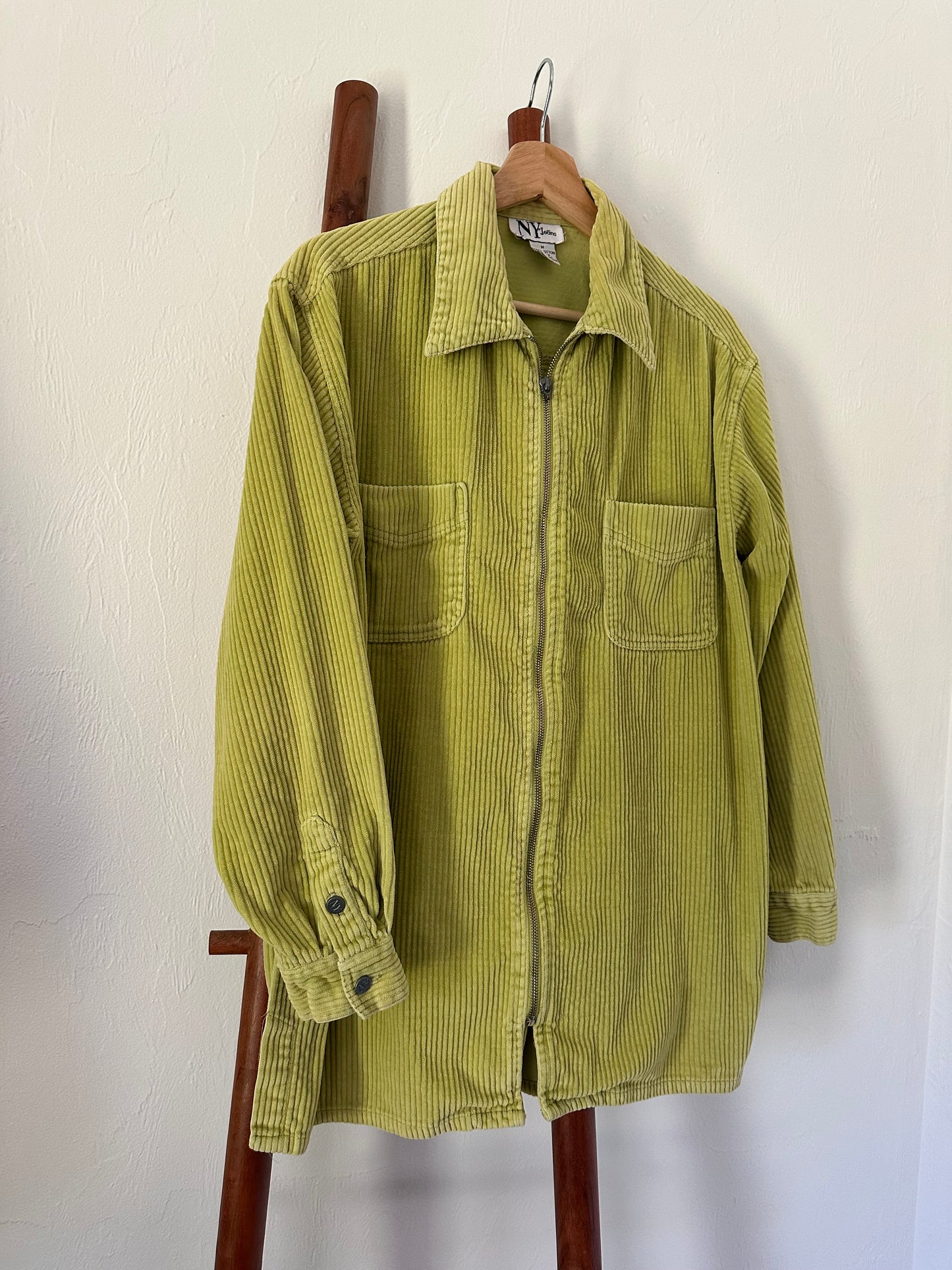 green corduroy shacket