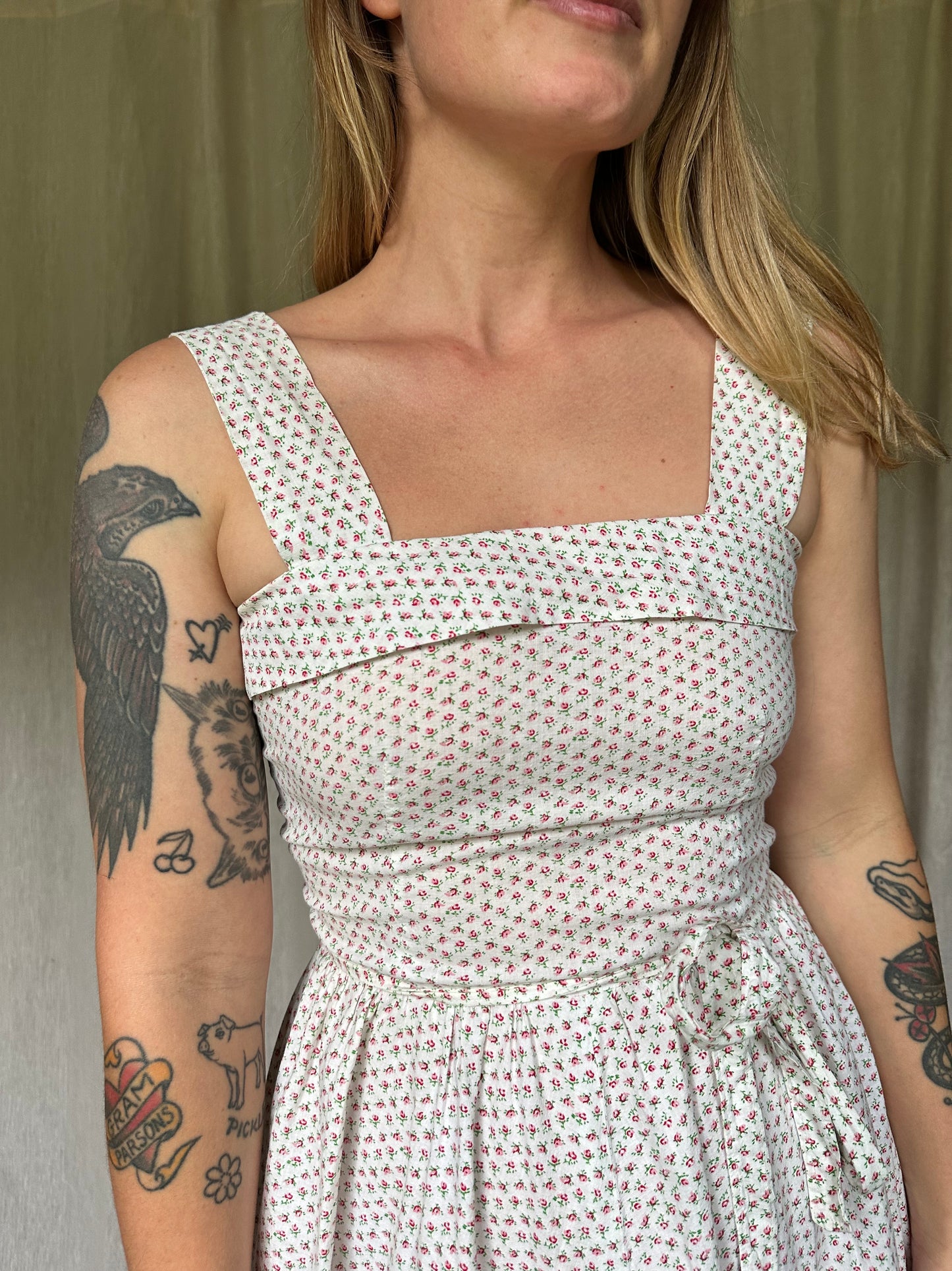 vintage handmade ditsy floral dress